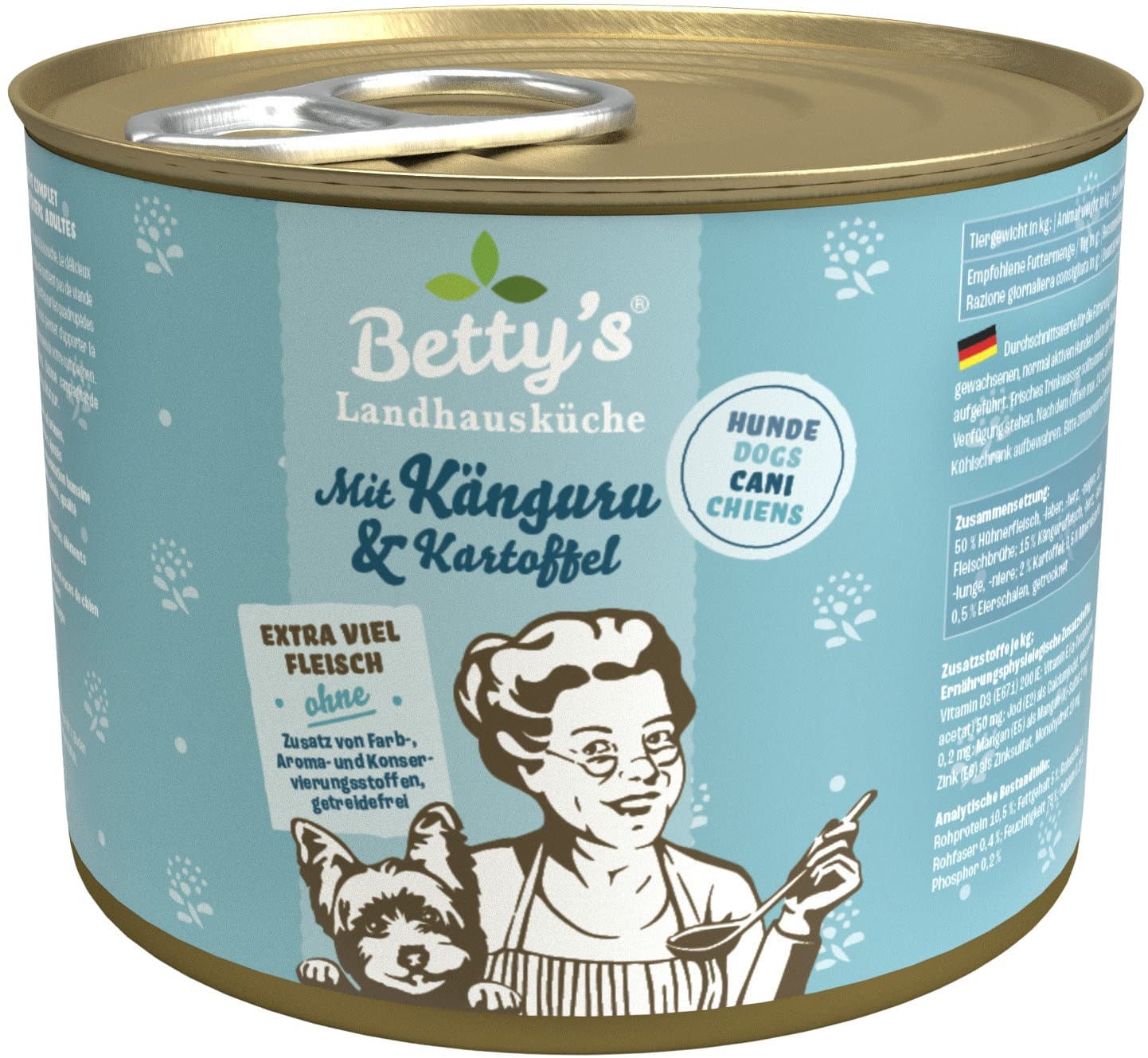 Betty's Landhausküche Hundenassfutter mit Känguru & Kartoffel