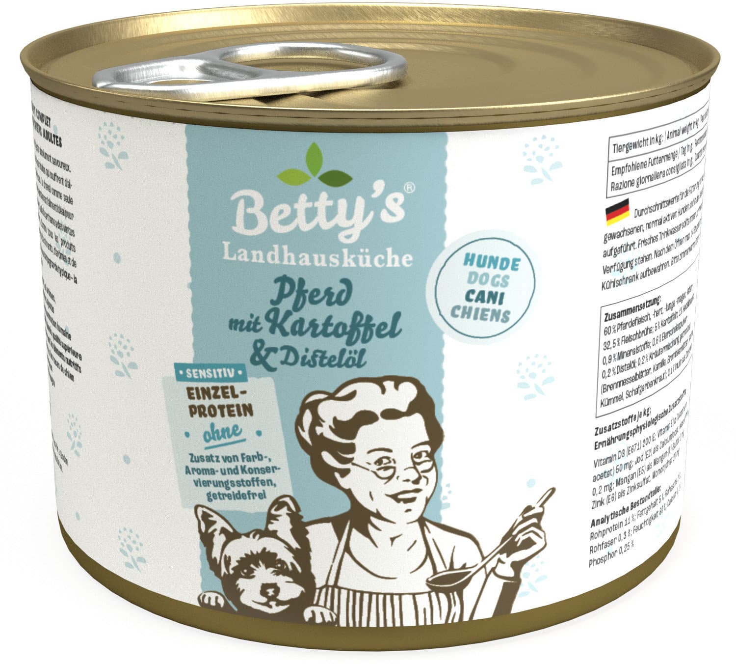 Betty's Landhausküche Hundenassfutter Sensitiv Pferd & Kartoffel