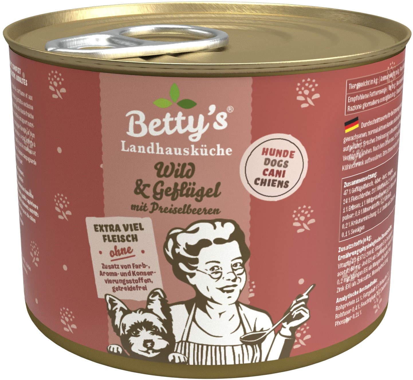 Betty's Landhausküche Hundenassfutter Wild & Geflügel