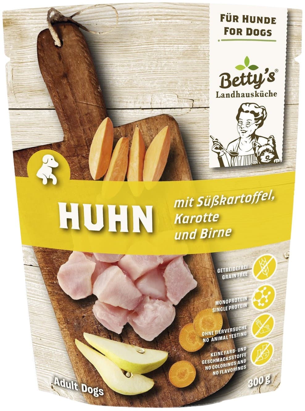 Betty's Landhausküche Hundenassfutter Frischebeutel Huhn mit Süßkartoffel