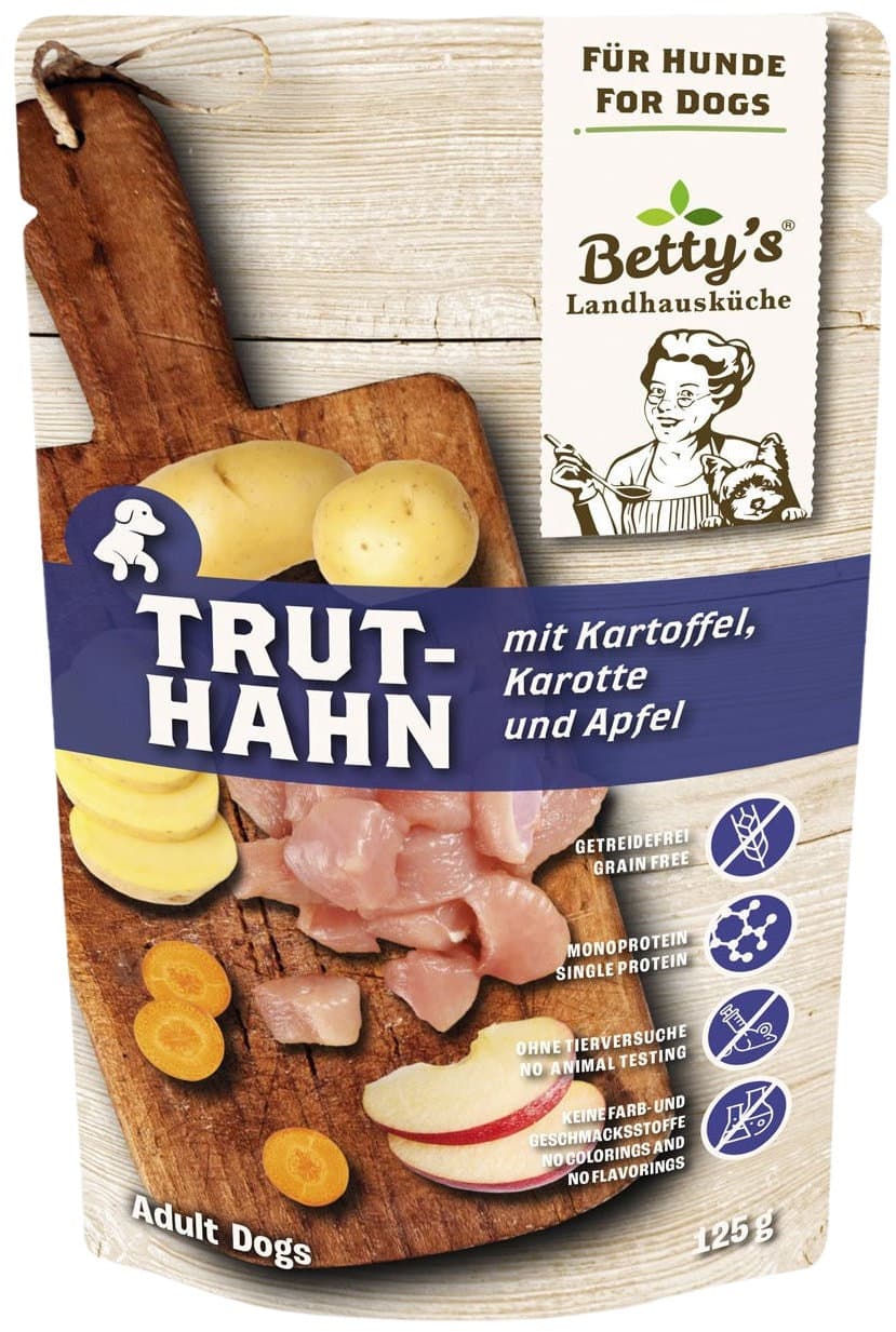 Betty's Landhausküche Hundenassfutter Frischebeutel Truthahn mit Kartoffel