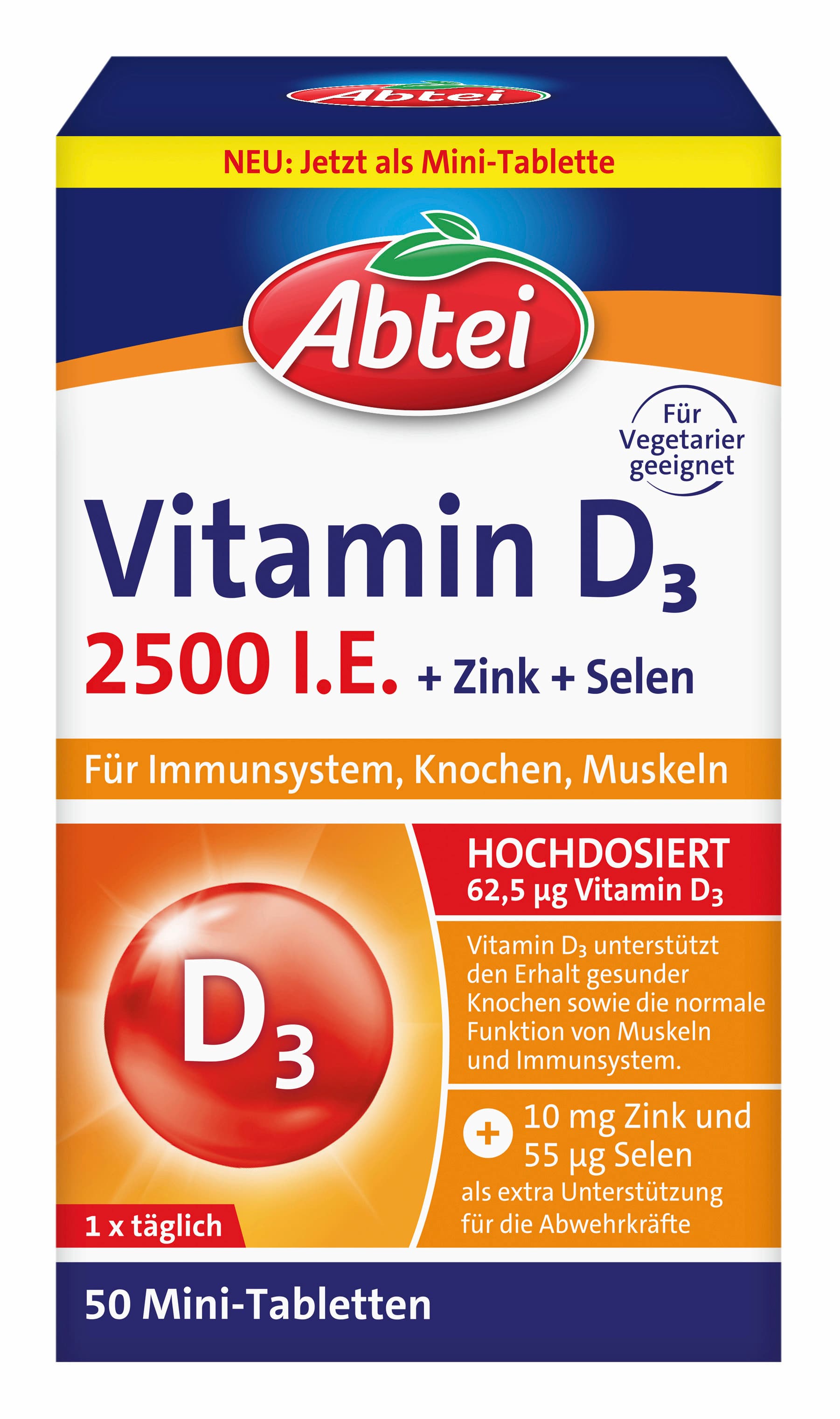 ABTEI Vitamin D3 2500 I.E. + Zink + Selen