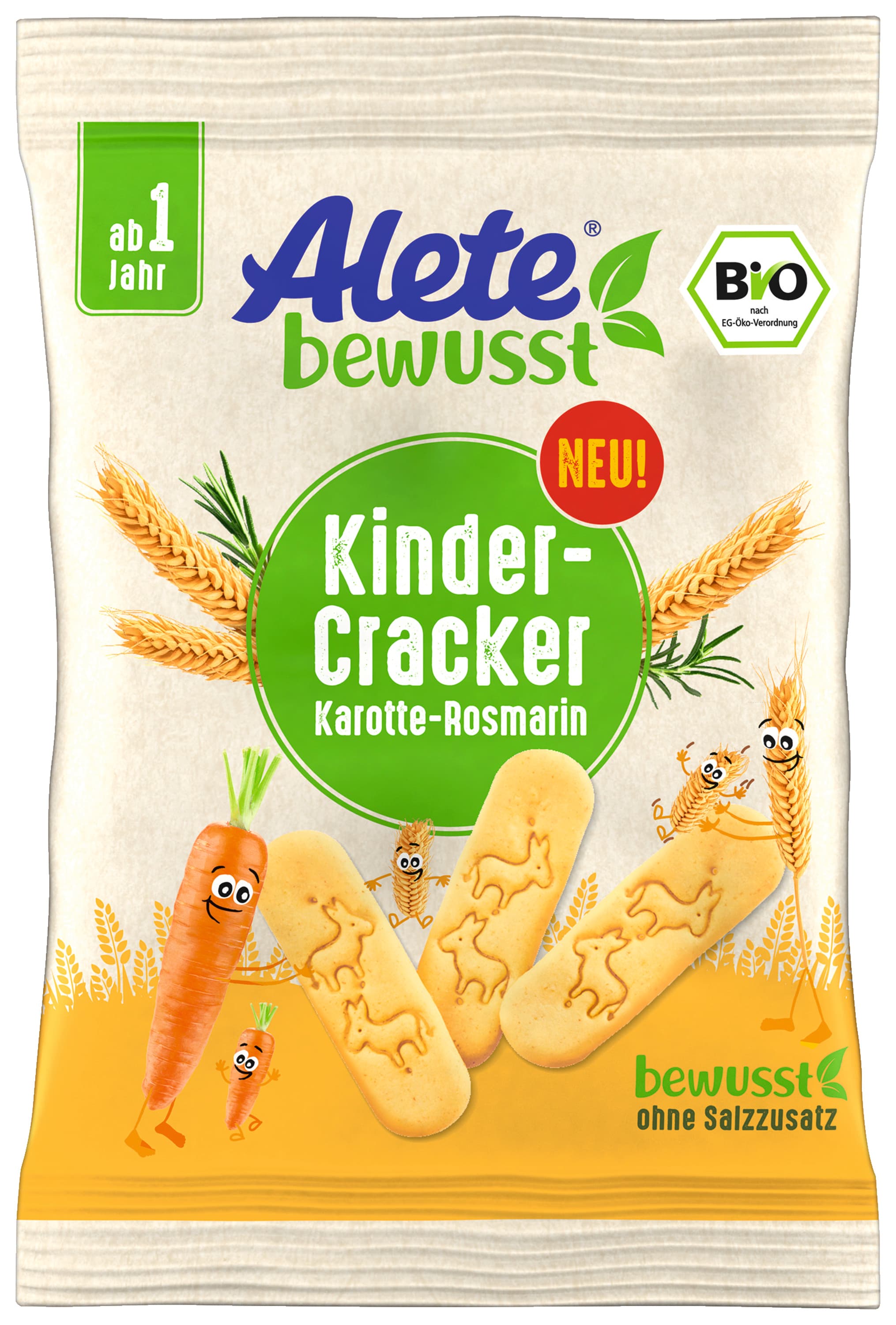 ALETE bewusst Bio Kinder-Cracker Karotte-Rosmarin