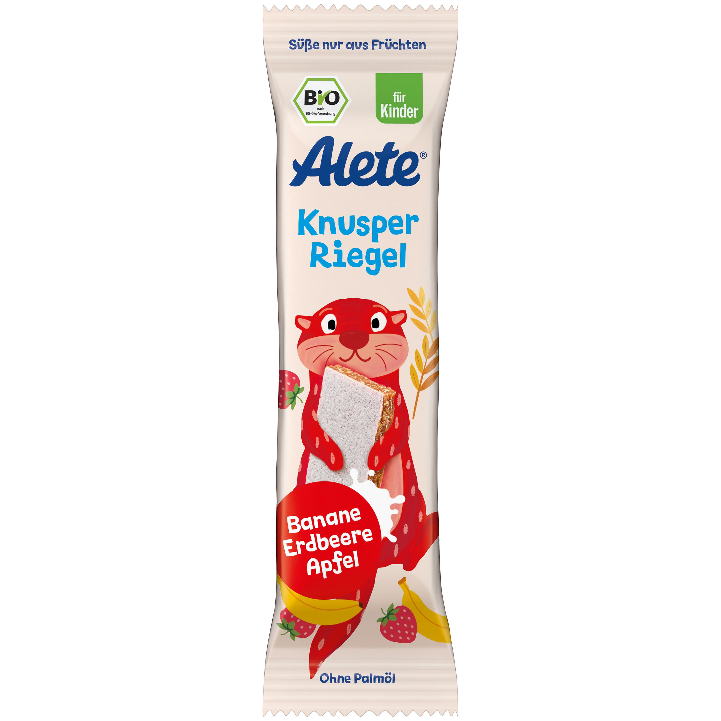 ALETE Bio Knusperriegel Banane Erdbeere Milch