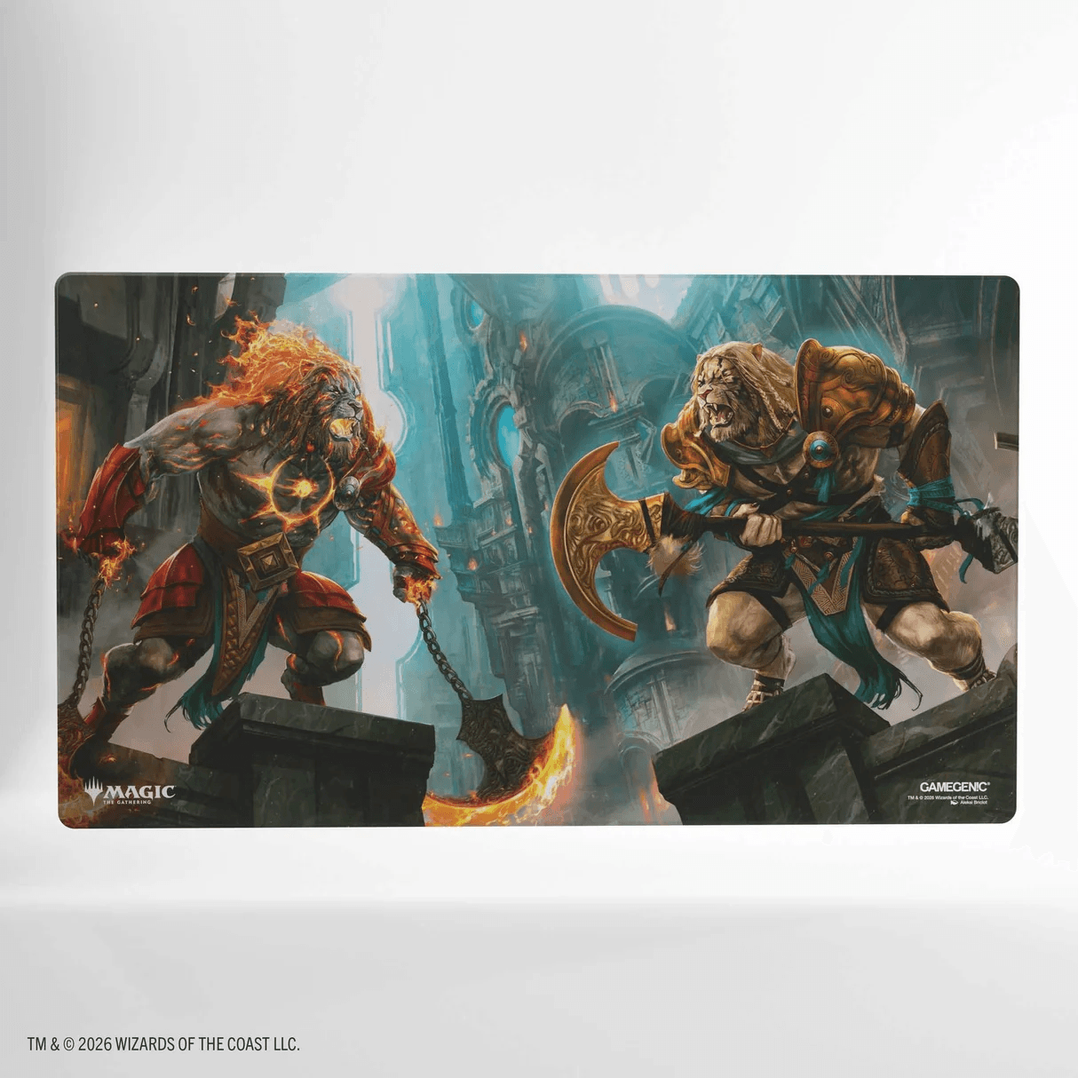 Gamegenic Magic: The Gathering Reality Fracture Shiny Playmat - Ajani, Path of Vengeance / Ajani, Counterattack Leader