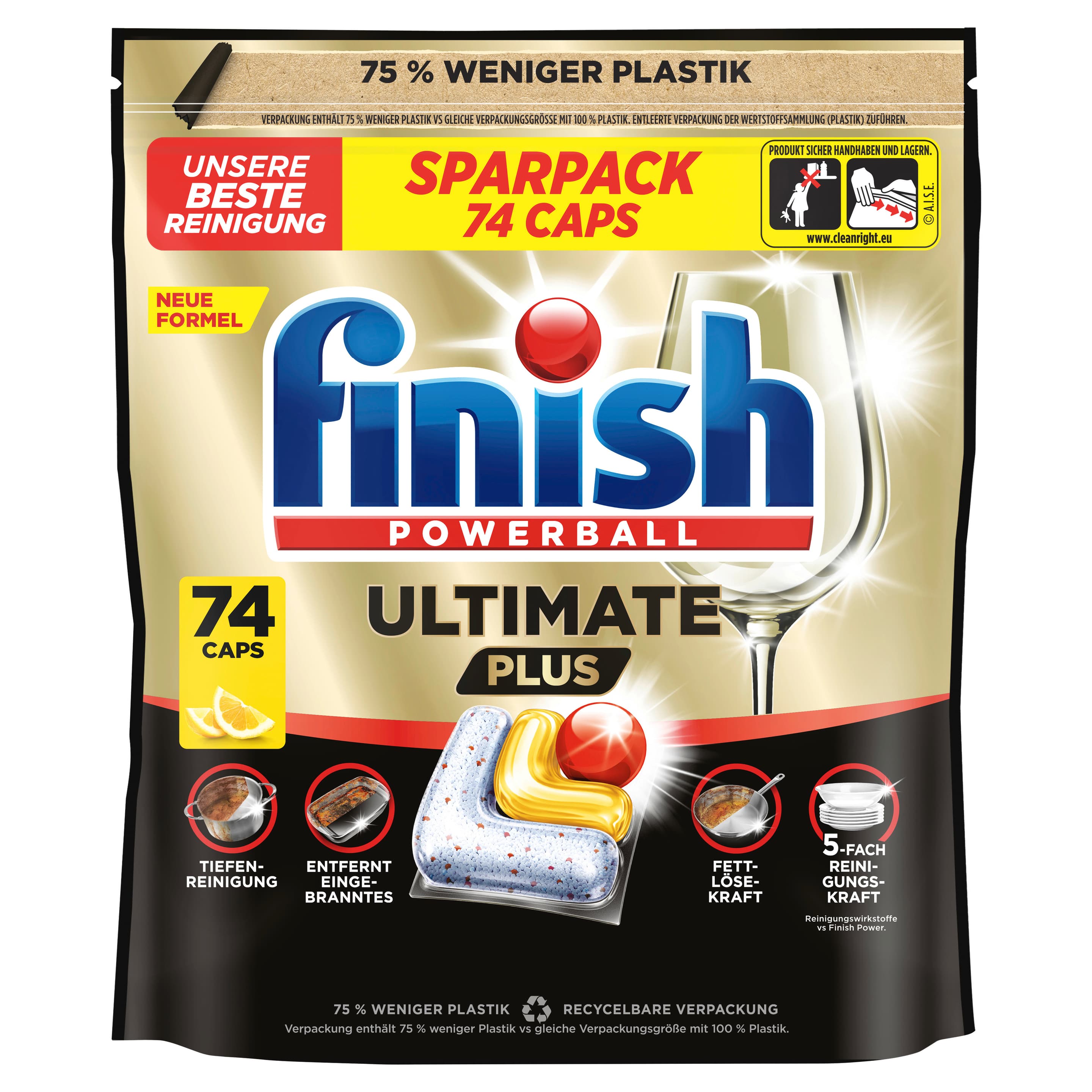 Finish Ultimate Plus Sparpack Citrus 74 Caps