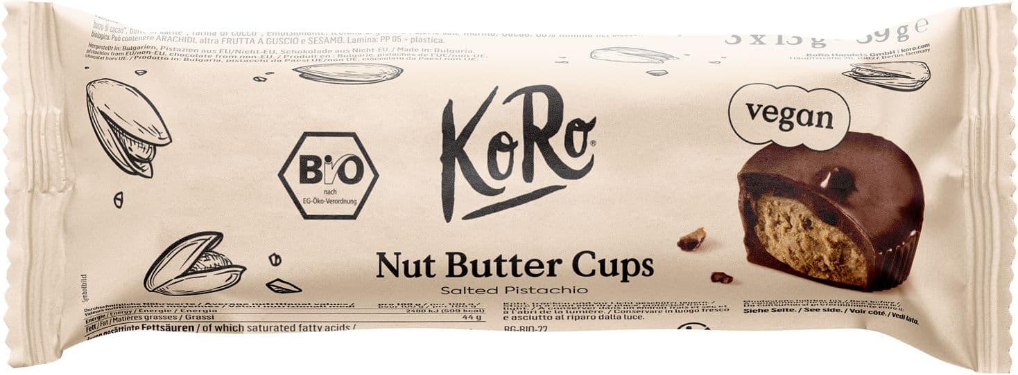 KoRo Bio Nut Butter Cups Salty Pistachio