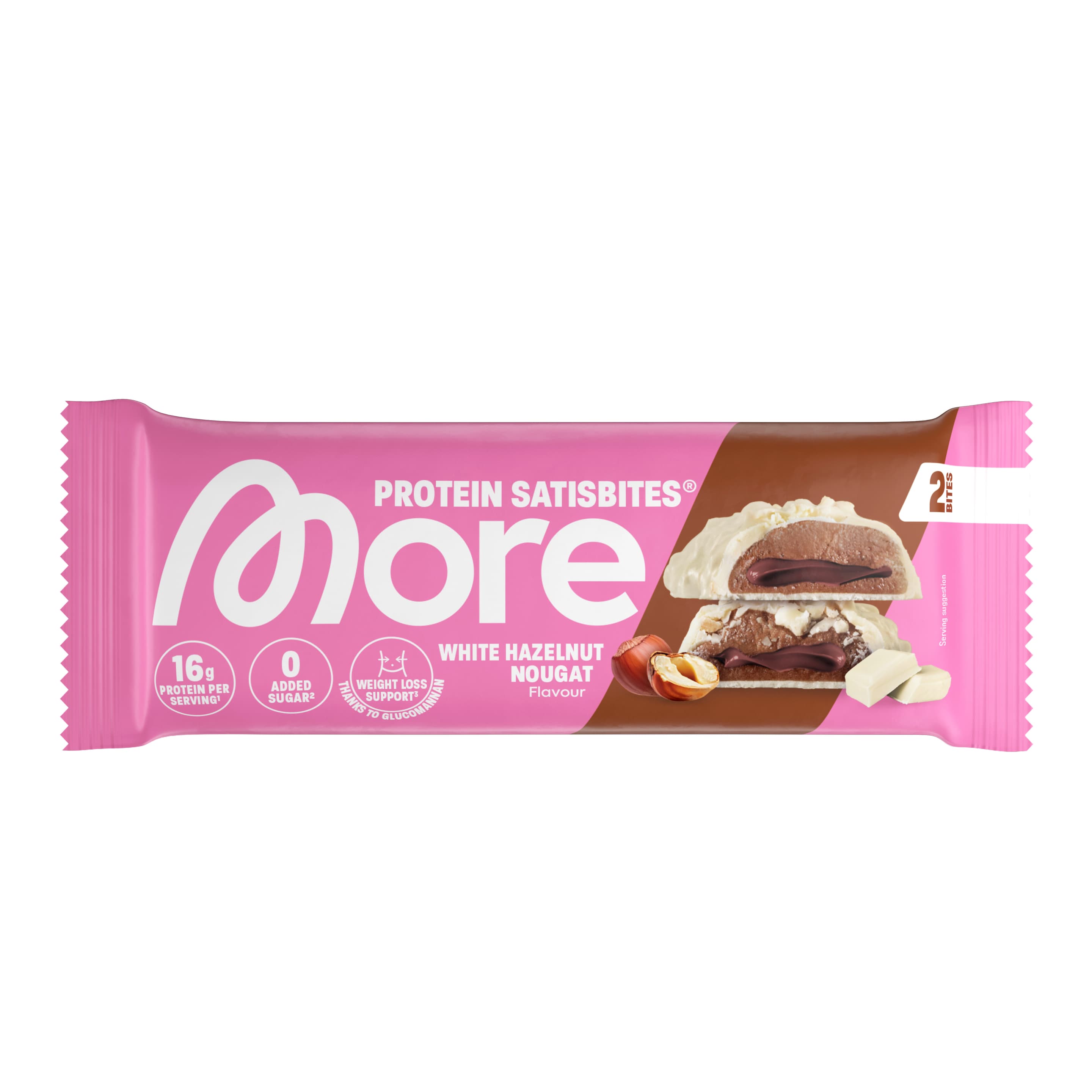 More Proteinriegel Satisbite Bar White Hazelnut Nougat