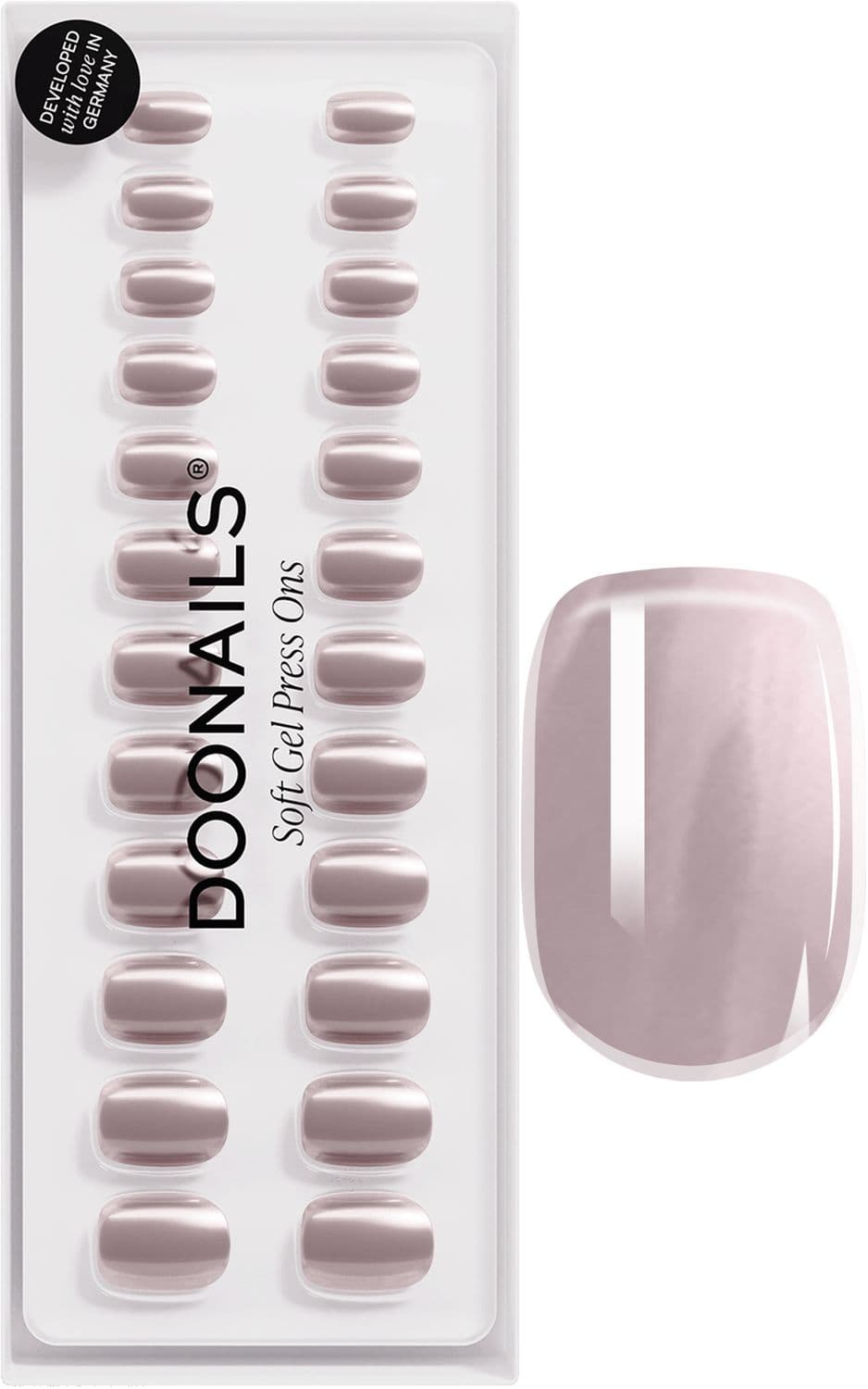 DOONAILS Soft Gel Press Ons Cashmere Glow Extra Short Square