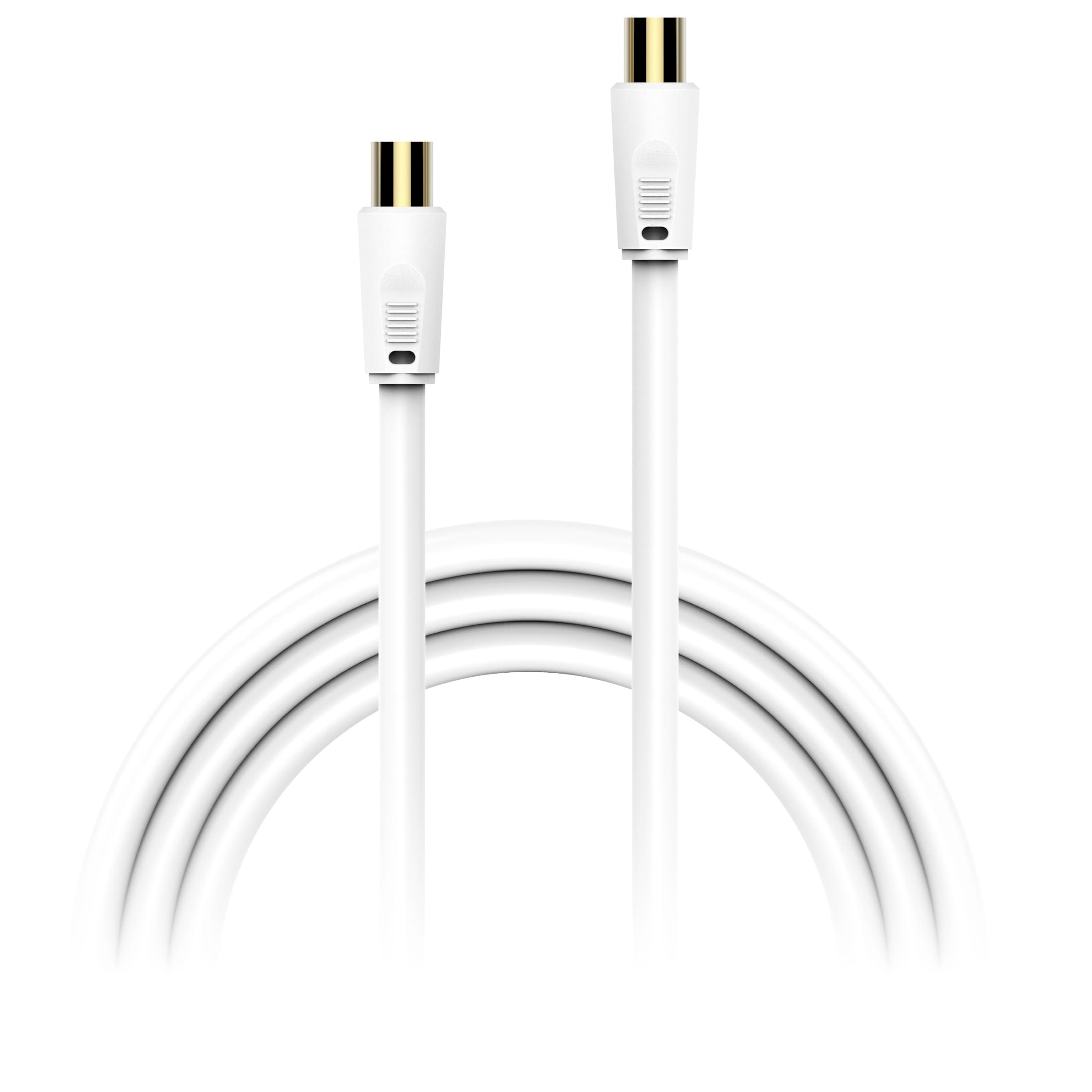 Xlayer Kabel Antenne AV TV Verbindungskabel Gold Plated 1,5m White