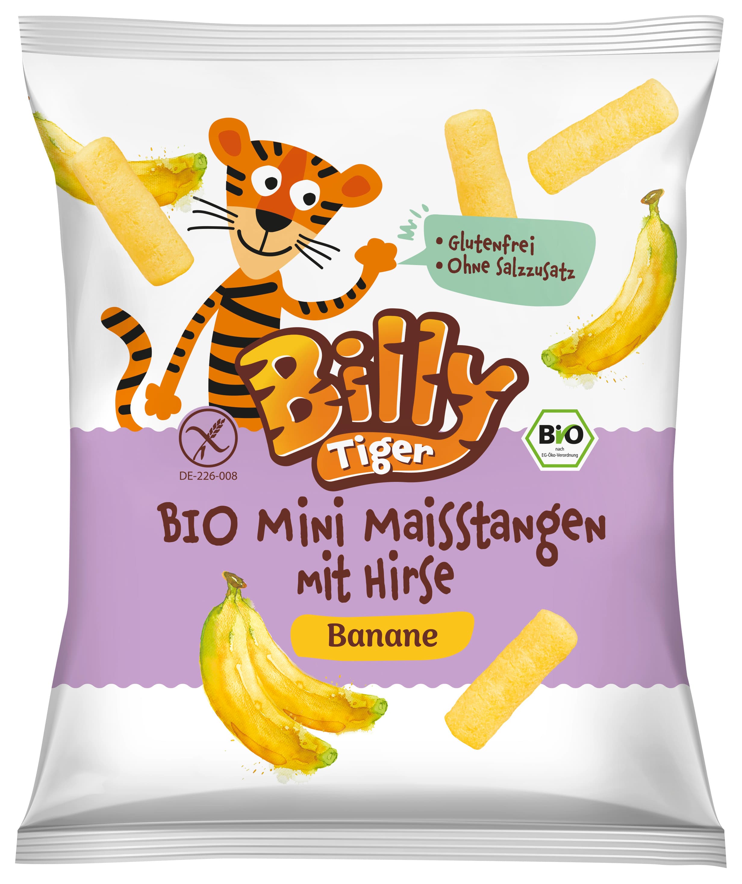 Billy Tiger BIO Mini Maisstangen mit Hirse und Banane