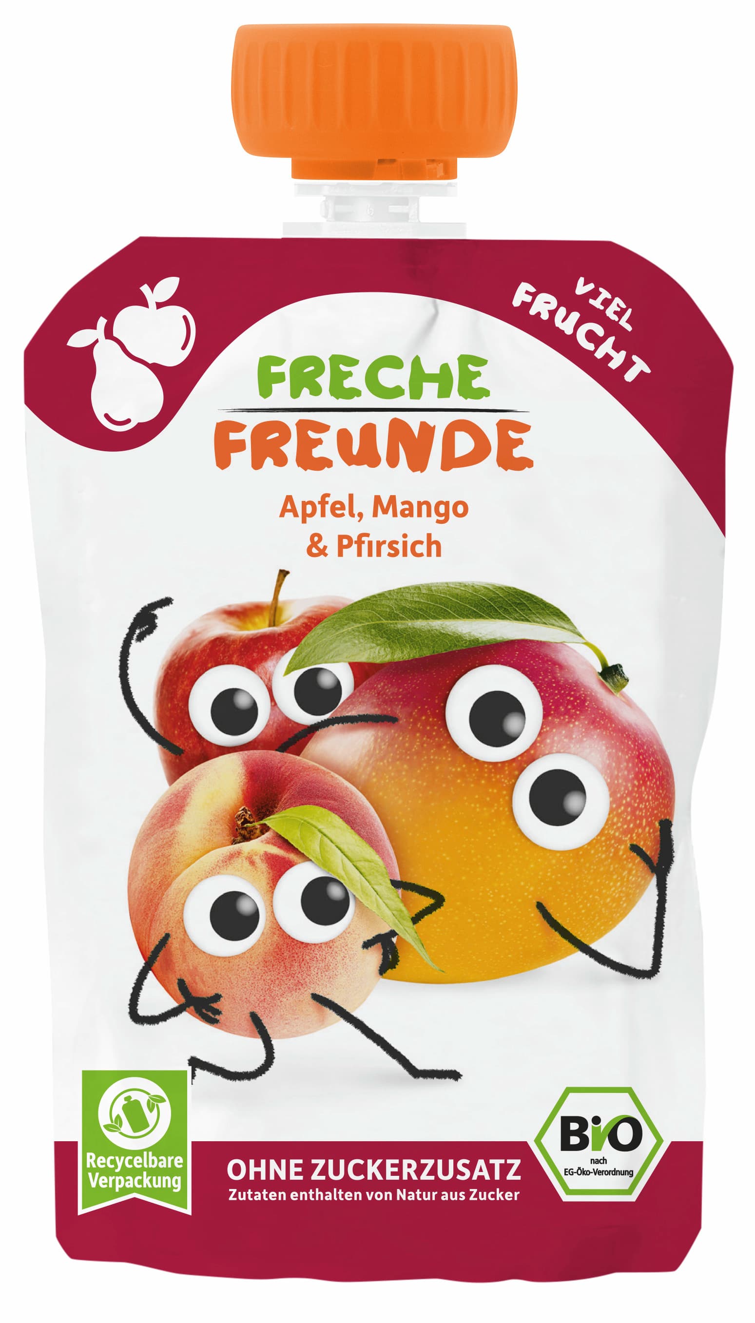 Freche Freunde Bio Quetschie 100% Apfel, Mango & Pfirsich