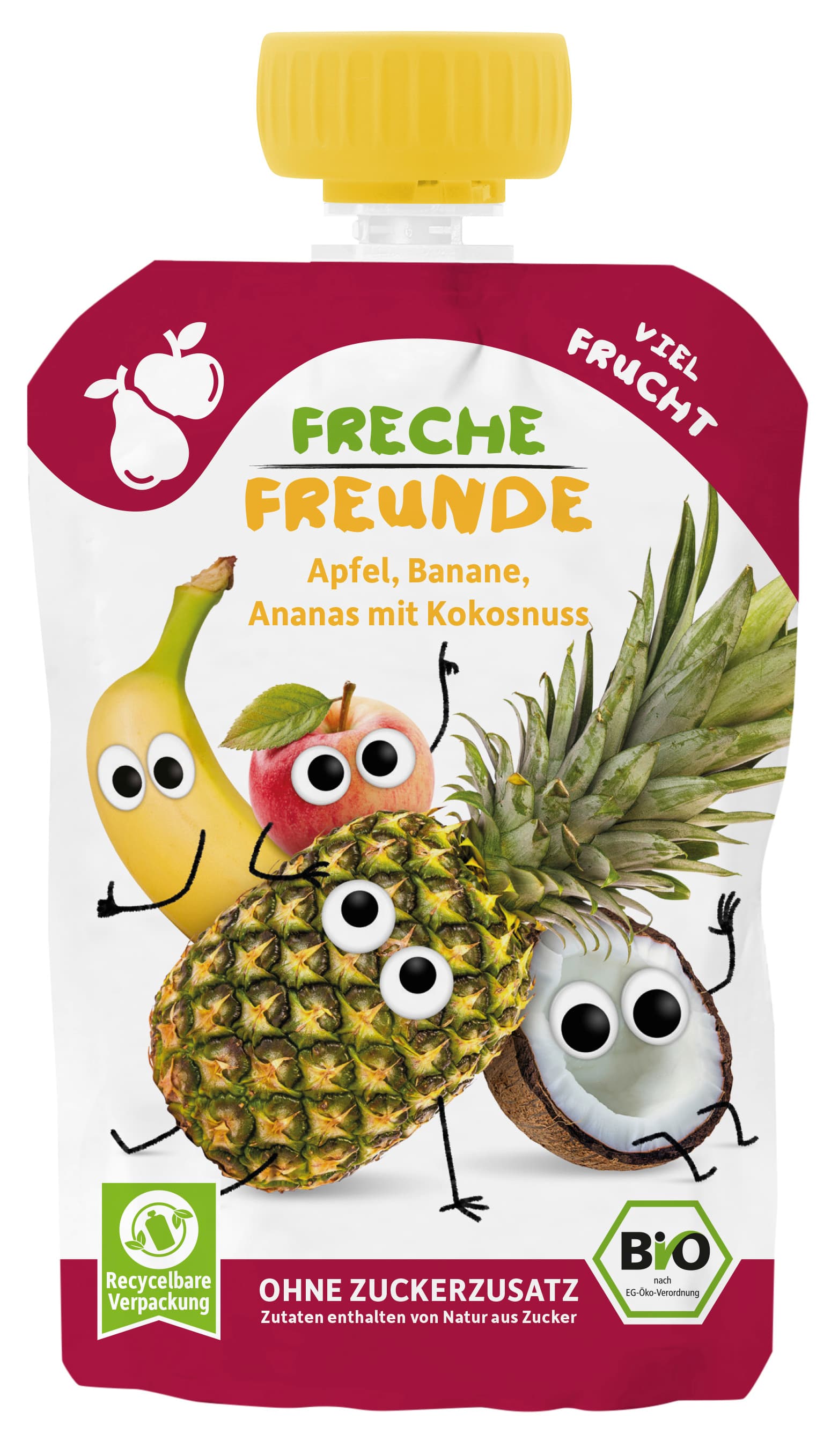 Freche Freunde Bio Quetschie 100% Apfel, Banane, Ananas & Kokosnuss