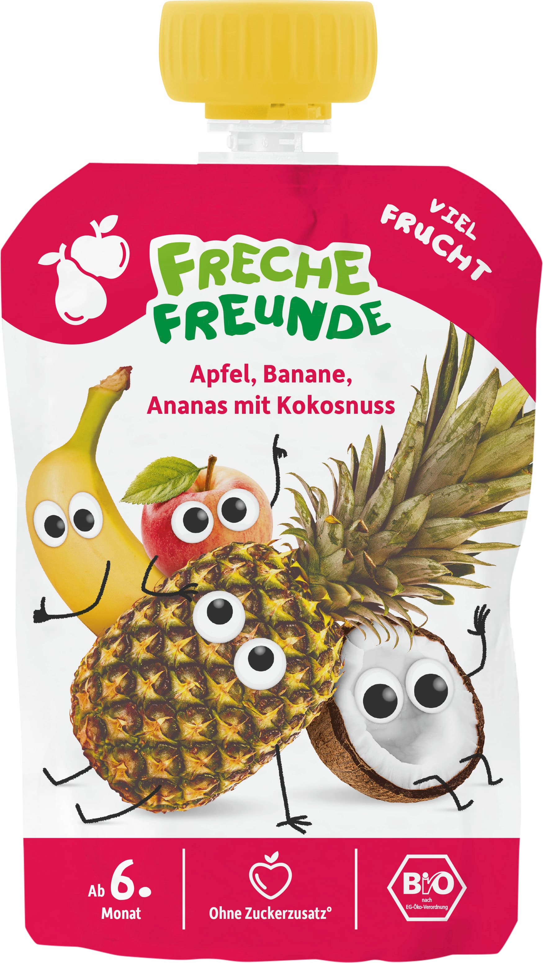 Freche Freunde Bio Quetschie 100% Apfel, Banane, Ananas & Kokosnuss