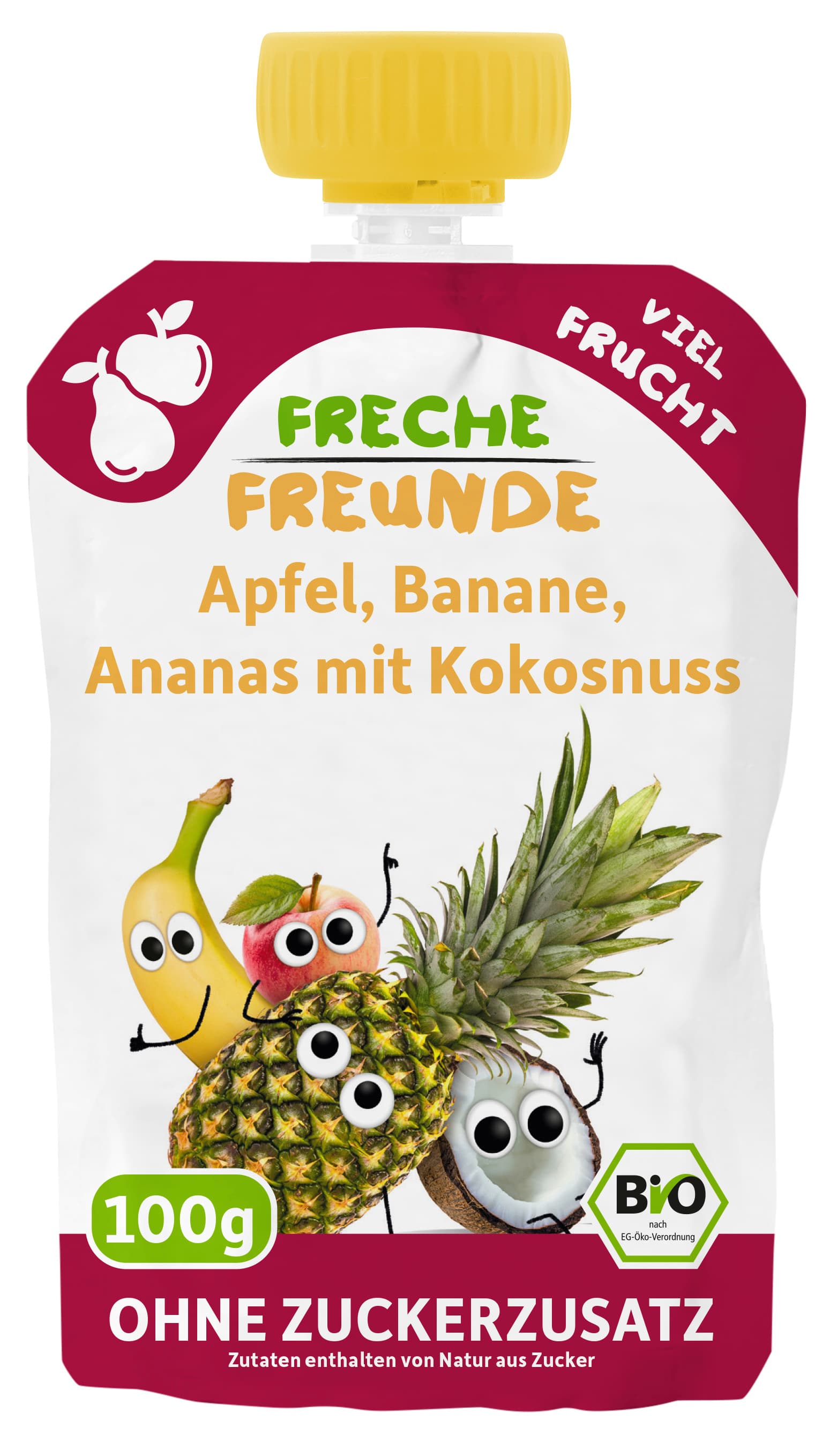 Freche Freunde Bio Quetschie 100% Apfel, Banane, Ananas & Kokosnuss