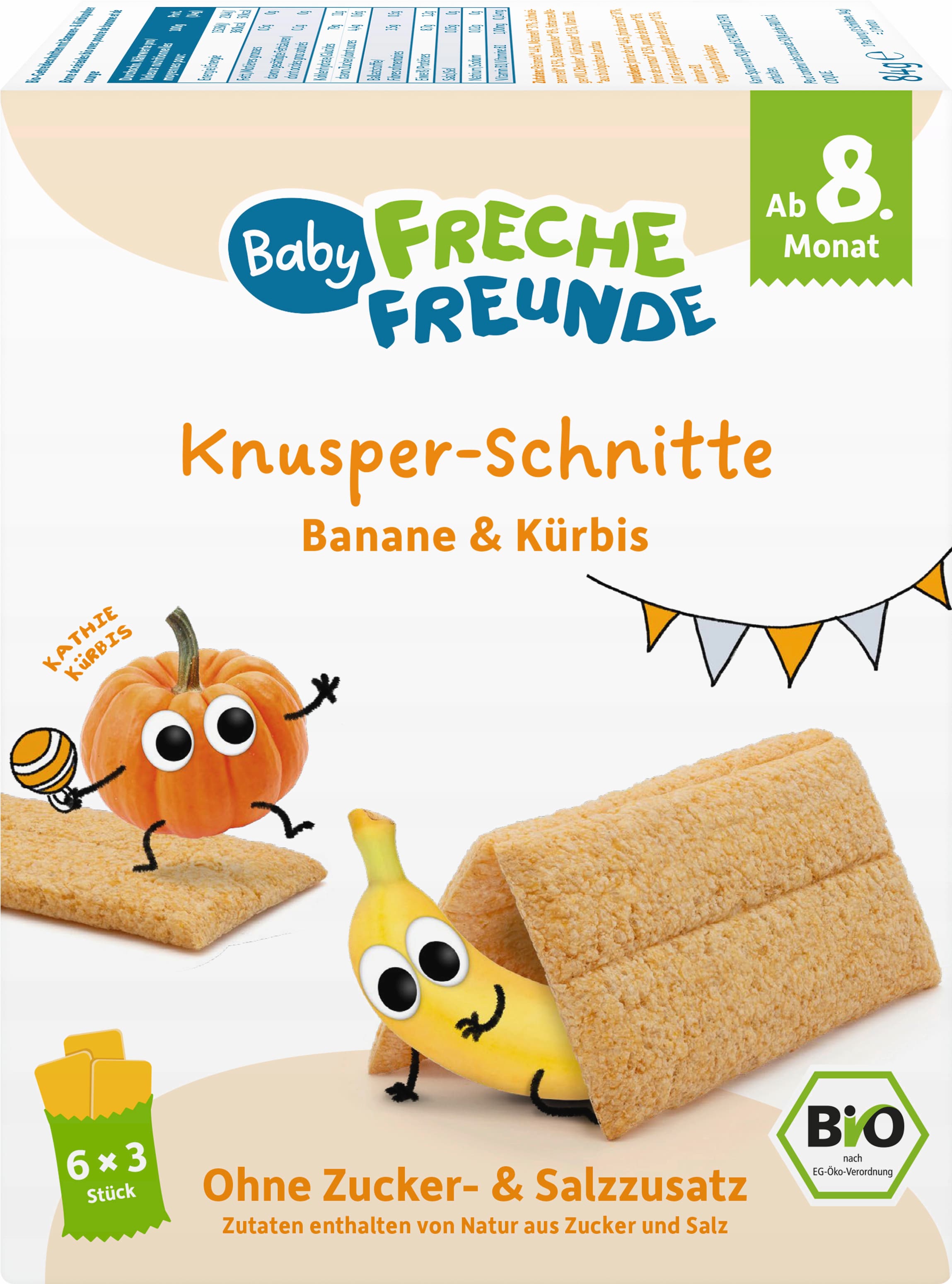 Freche Freunde Bio Knusper-Schnitte Banane & Kürbis
