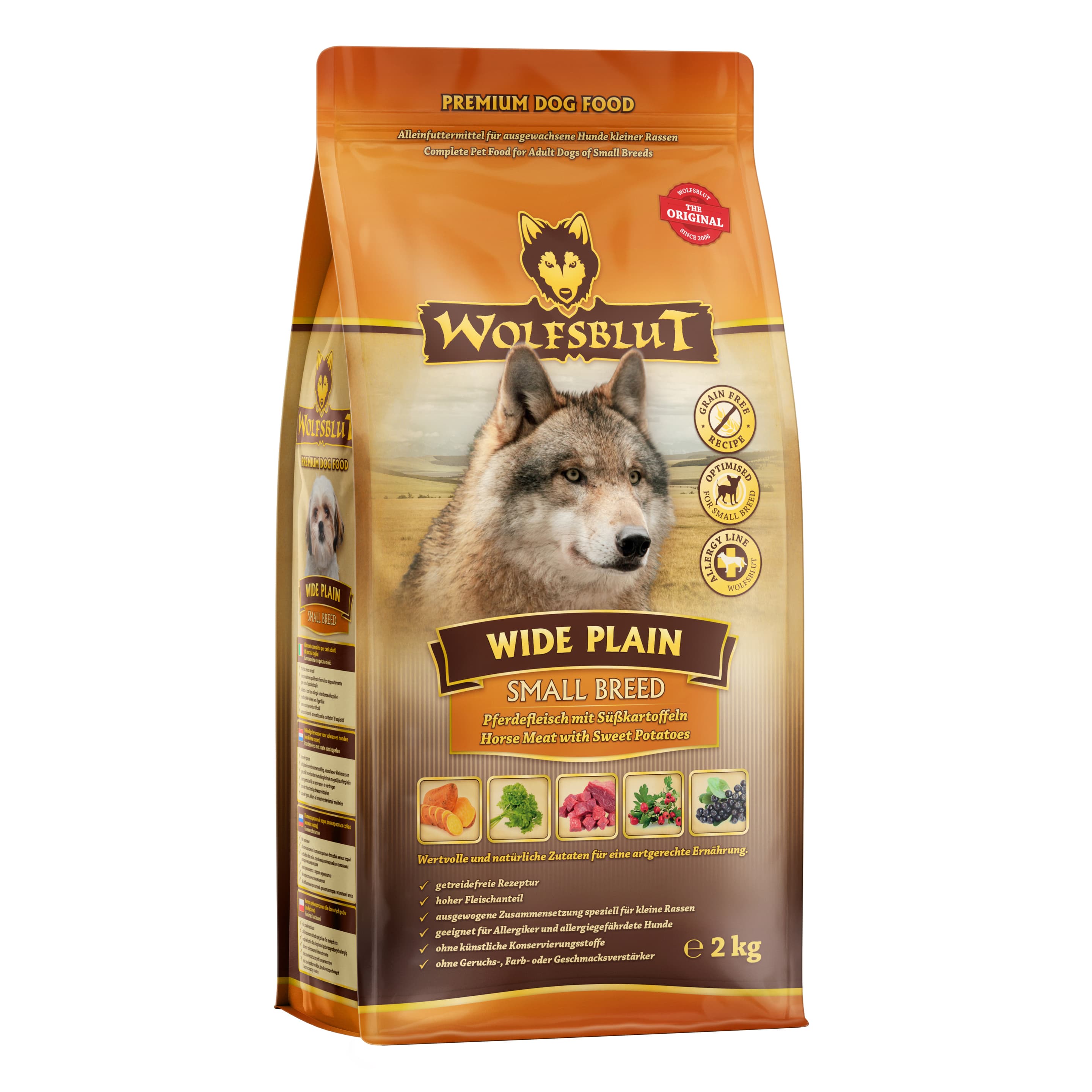 Wolfsblut Hundetrockenfutter Wide Plain Small Breed Pferdefleisch & Süßkartoffeln