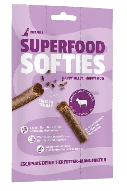 ESCAPURE Hundesnack Superfood Soft Sticks Lamm