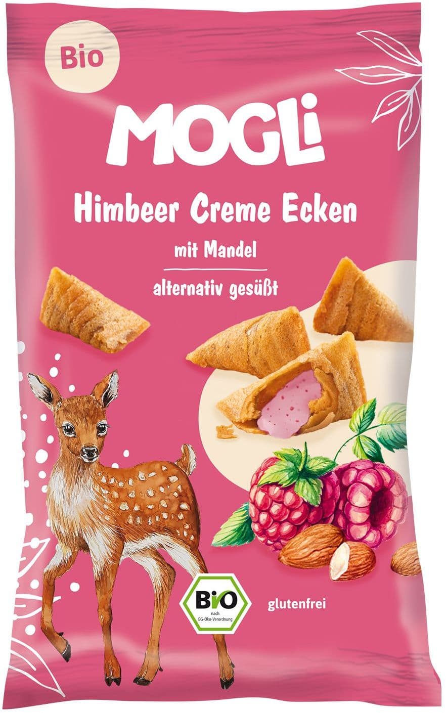 MOGLI Bio Himbeer Creme Ecken mit Mandel