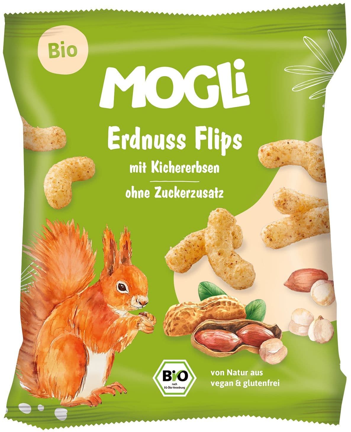 MOGLI Bio Erdnuss Flips aus Kichererbsen