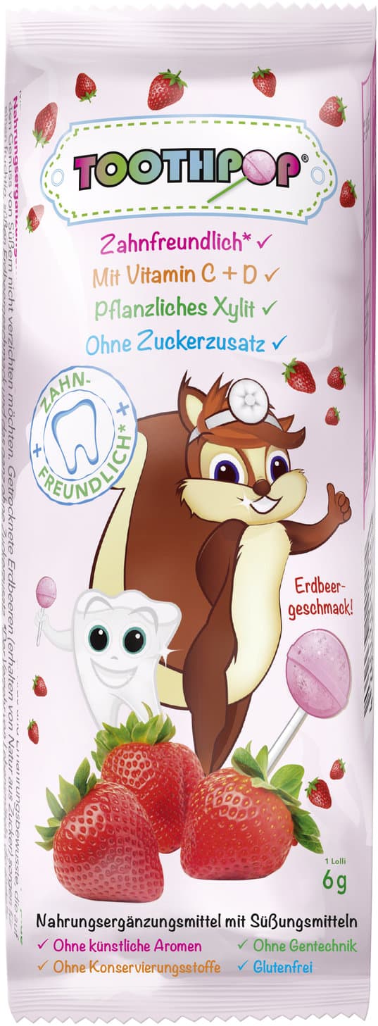 Toothpop® Zahnpflegelutscher Erdbeere