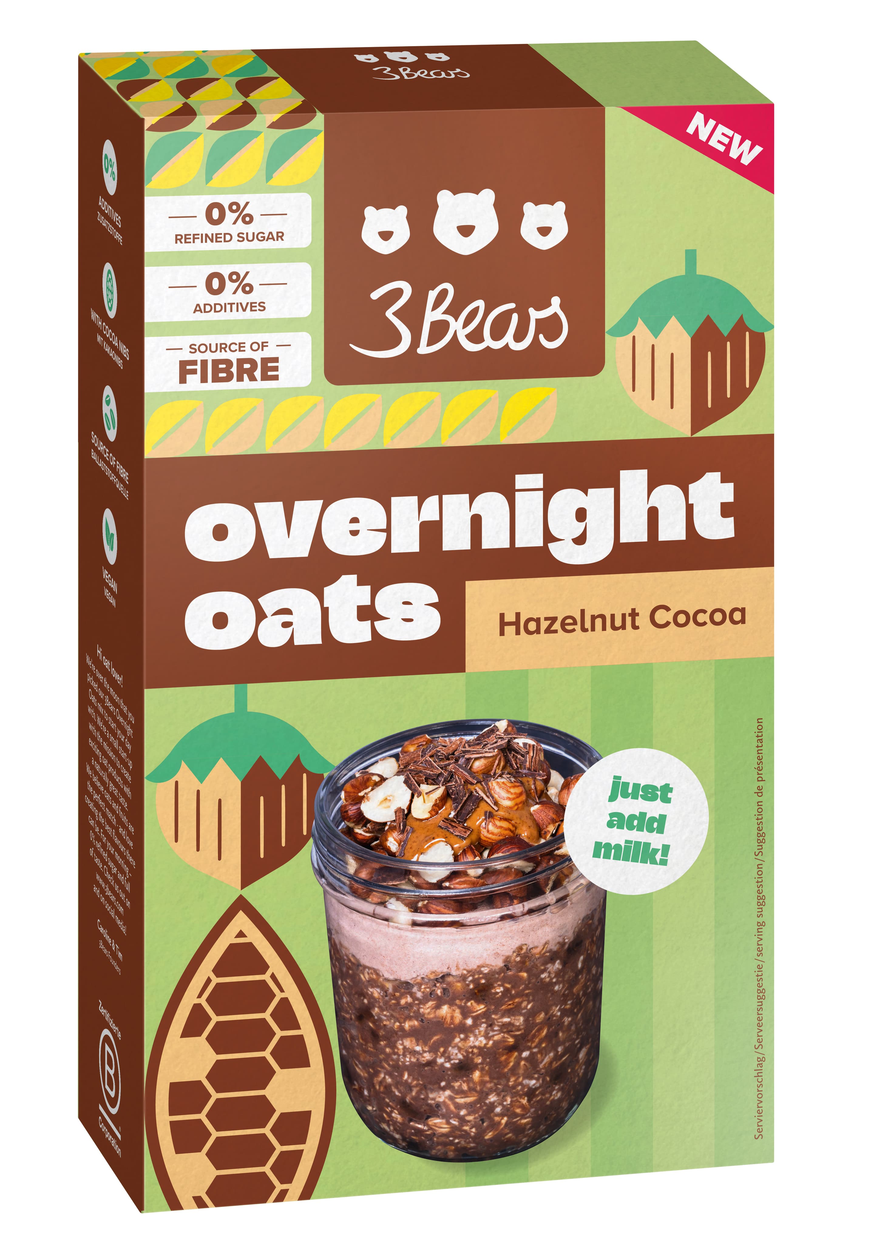 3Bears Overnight Oat Hazelnut Cocoa