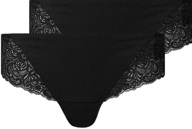 SNOCKS Damen Slip Brazilian Slip Lace Cotton 2er Pack