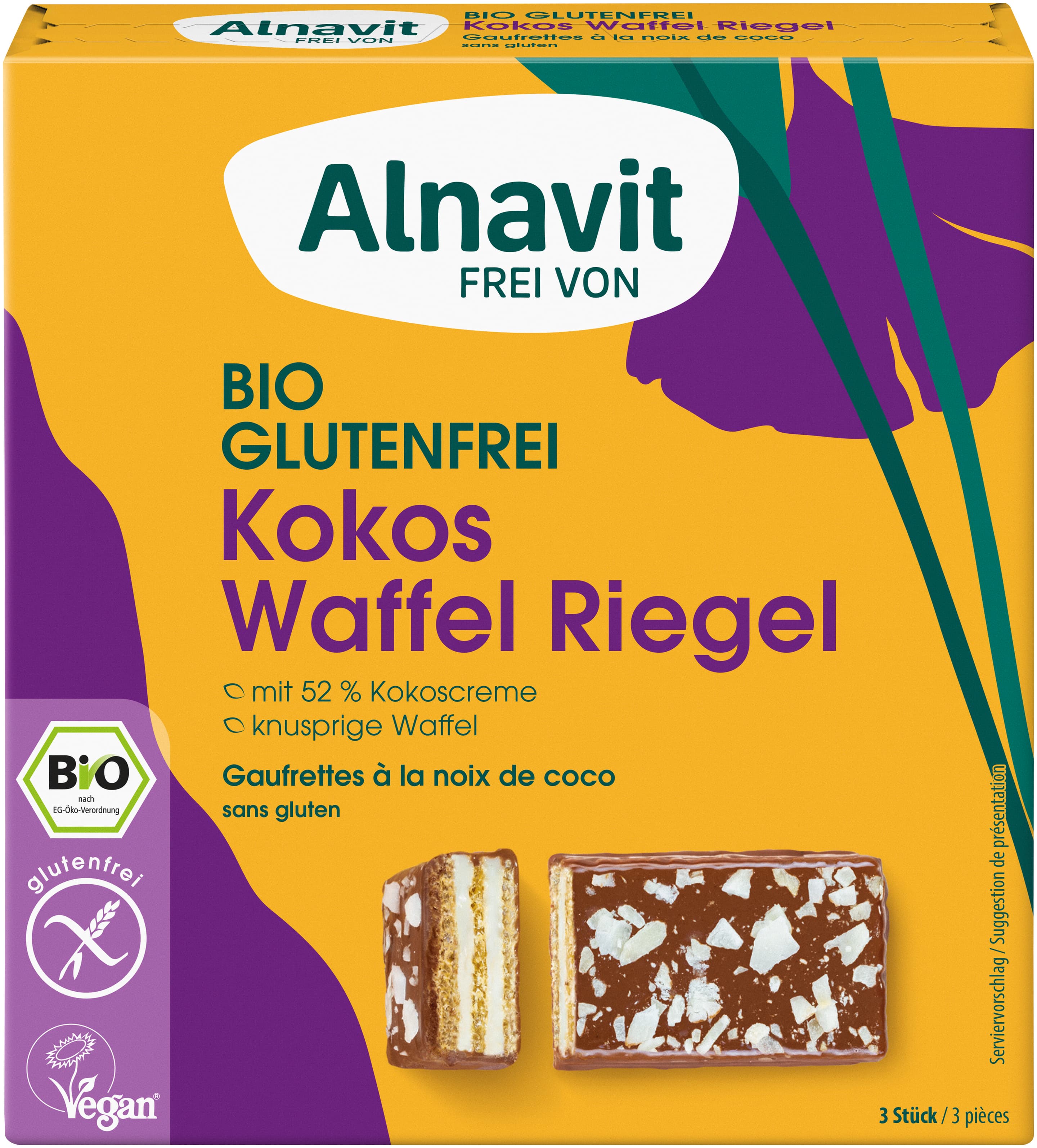 Alnavit Bio Kokos Waffel Riegel glutenfrei