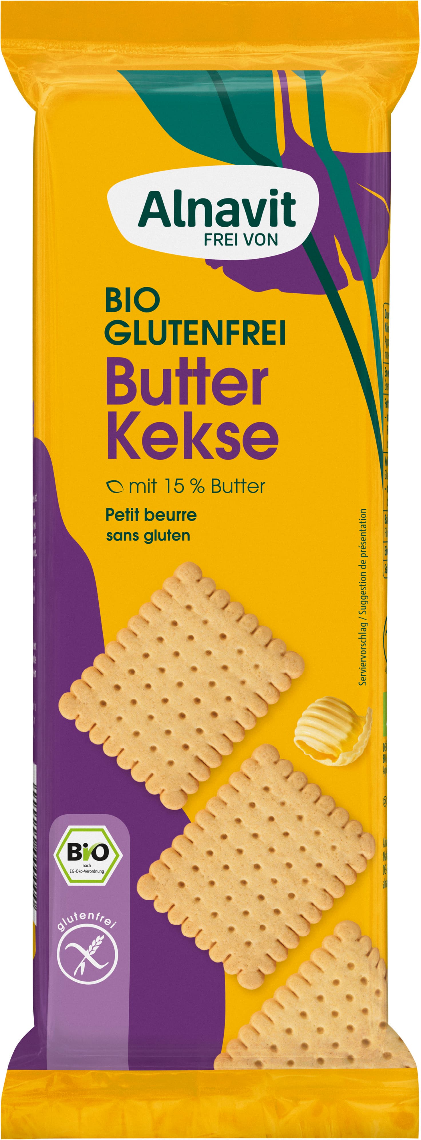 Galletas de mantequilla orgánicas Alnavit, sin gluten.