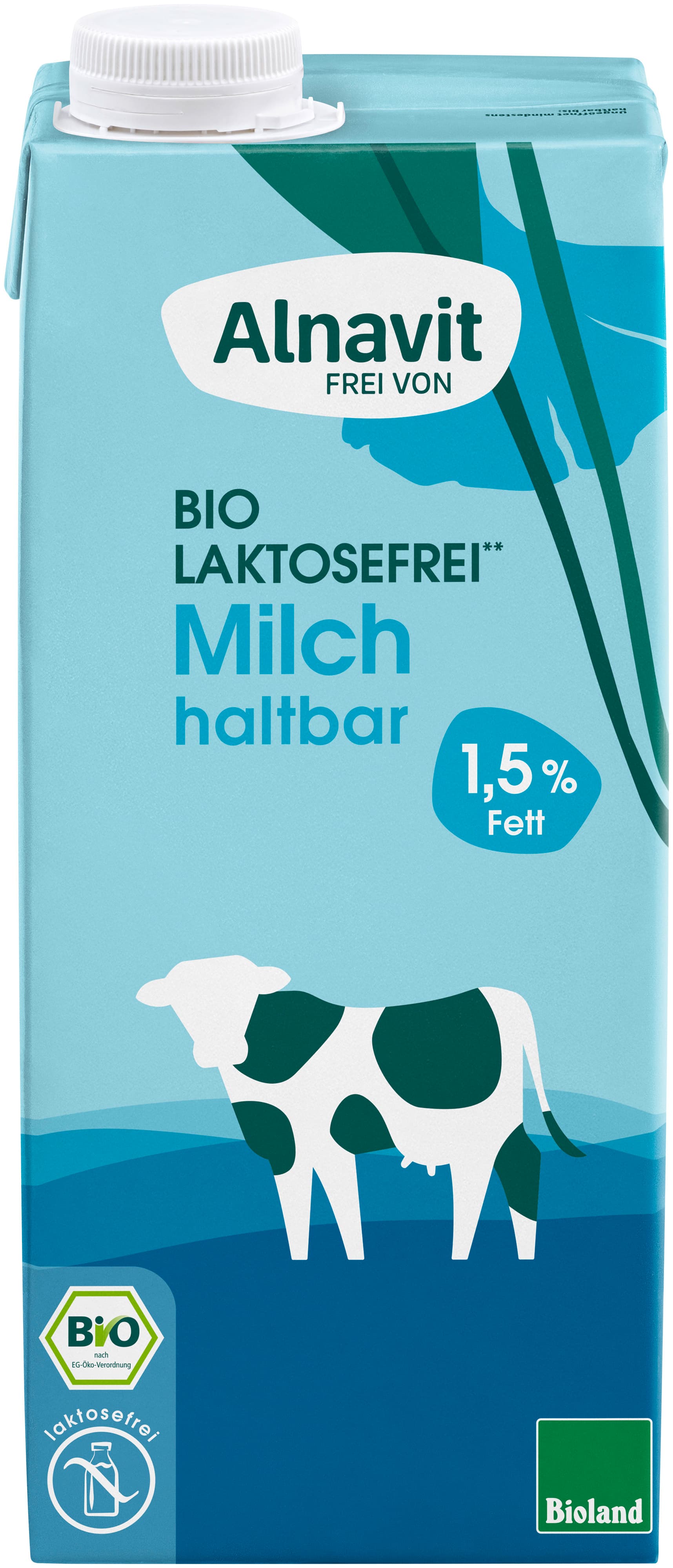 Alnavit Bio Laktosefreie haltbare Milch 1,5 % Fett
