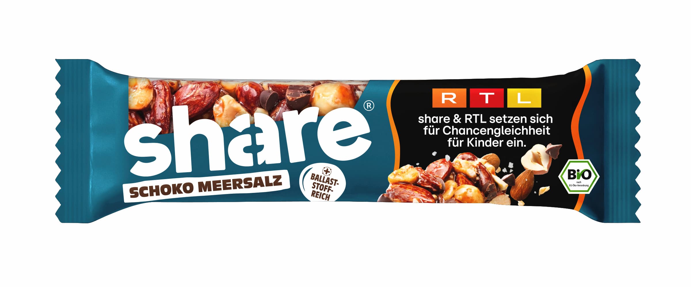 share Bio Nussriegel Dunkle Schokolade Meersalz