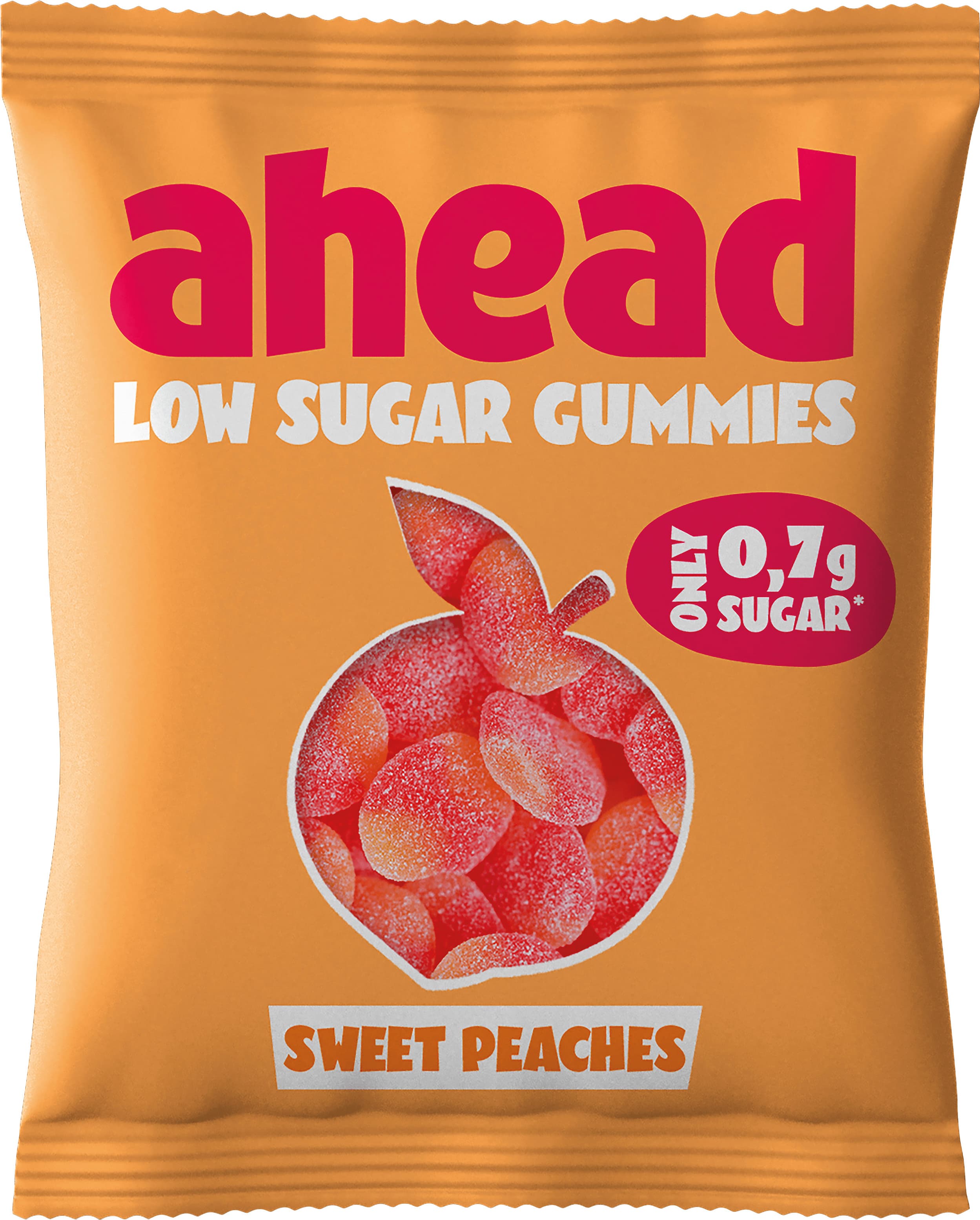 AHEAD Juicy Peaches Gummies Low Sugar