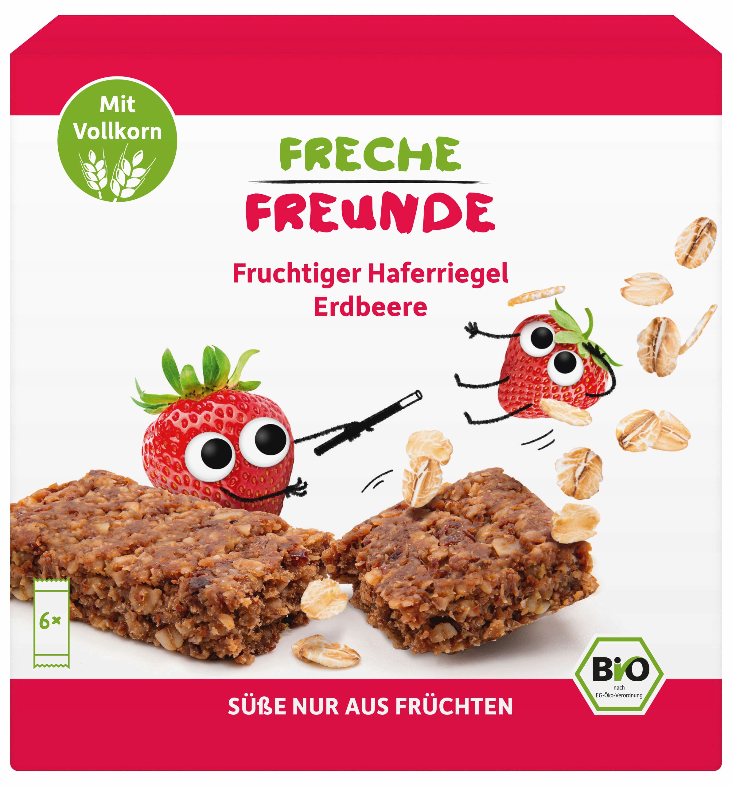 Freche Freunde Bio Fruchtiger Haferriegel Erdbeere 6x30g