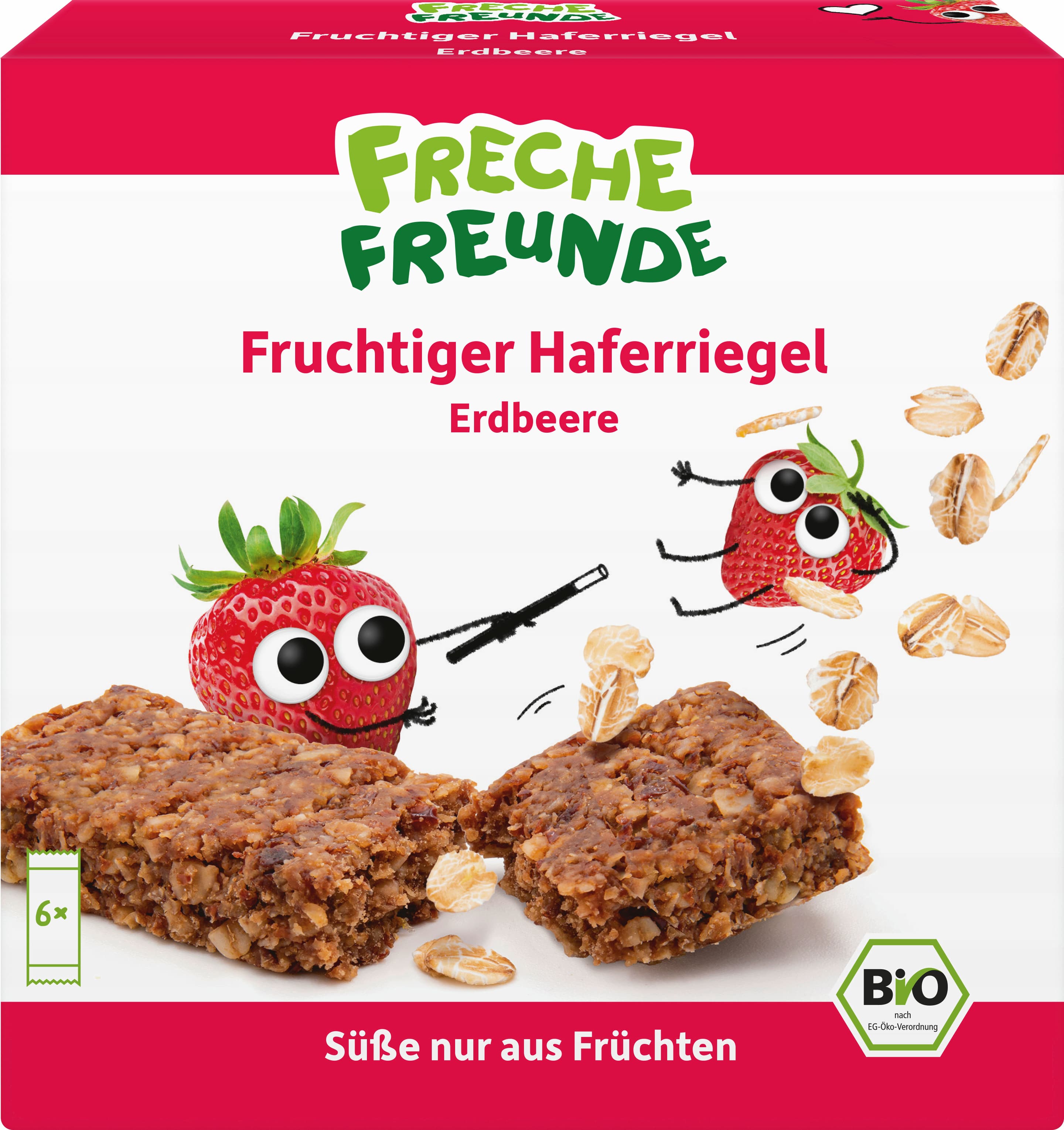Freche Freunde Bio Fruchtiger Haferriegel Erdbeere 6x30g