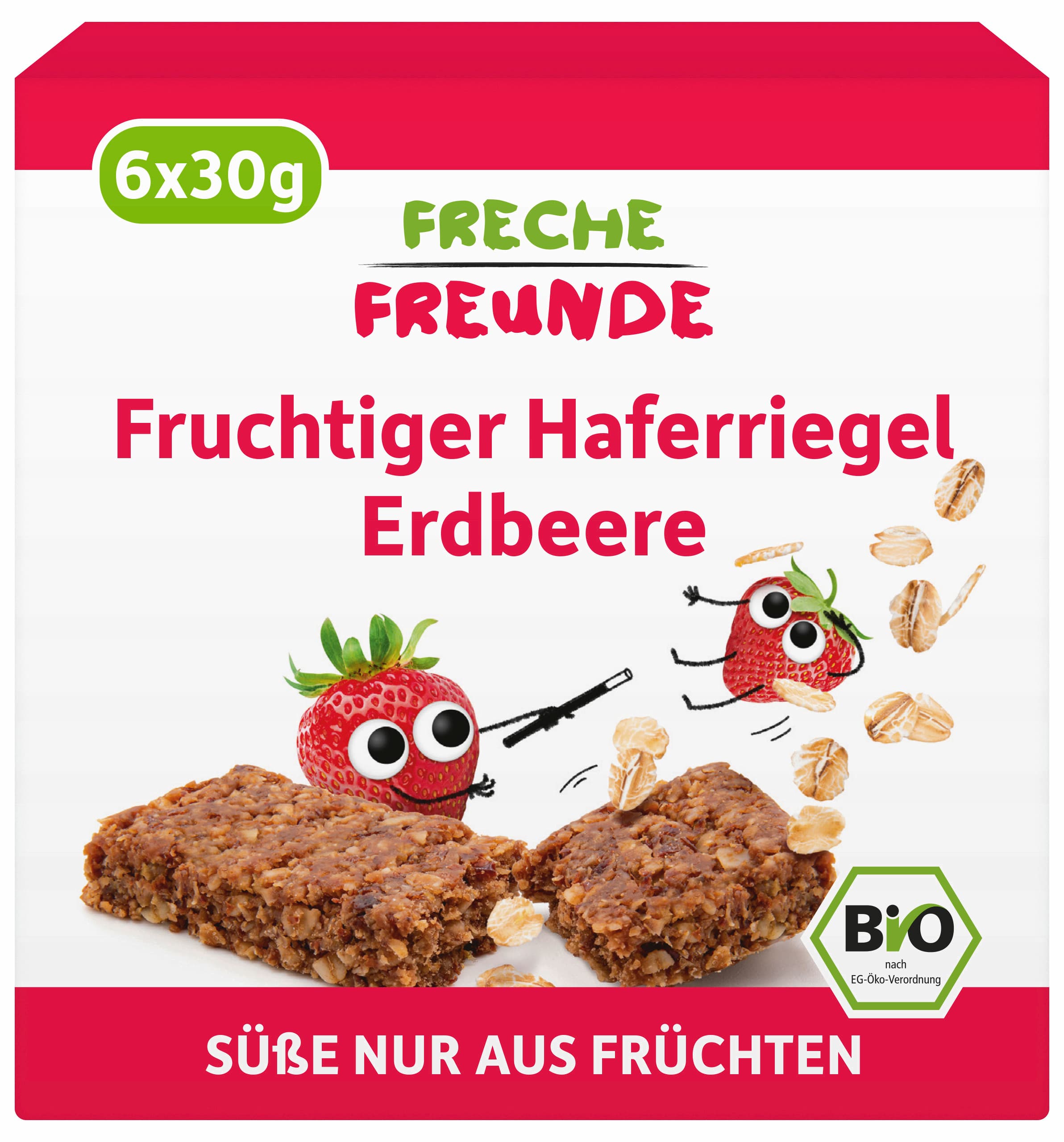 Freche Freunde Bio Fruchtiger Haferriegel Erdbeere 6x30g