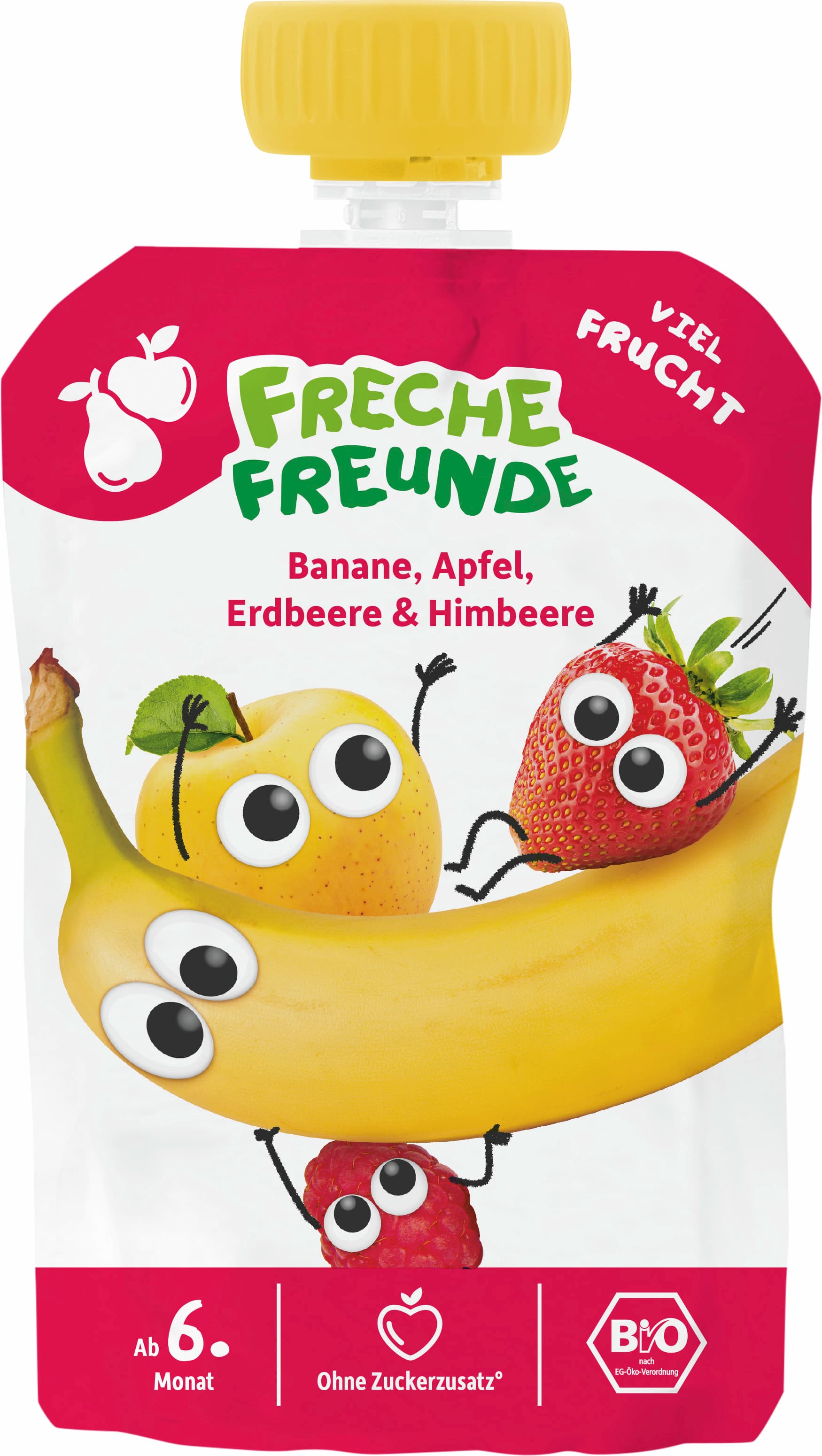 Freche Freunde Fruchtpüree Quetschie Banane, Apfel, Erdbeere & Himbeere
