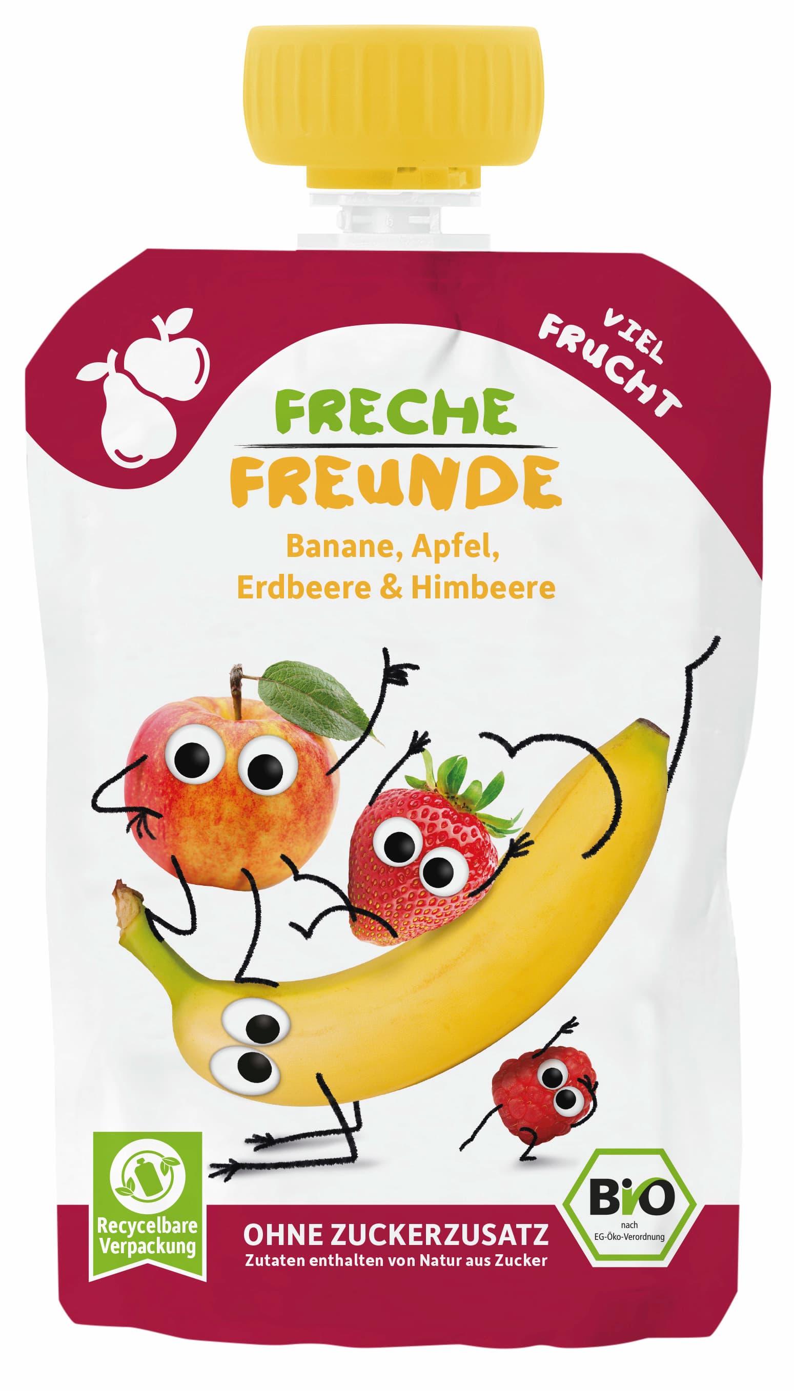 Freche Freunde Fruchtpüree Quetschie Banane, Apfel, Erdbeere & Himbeere