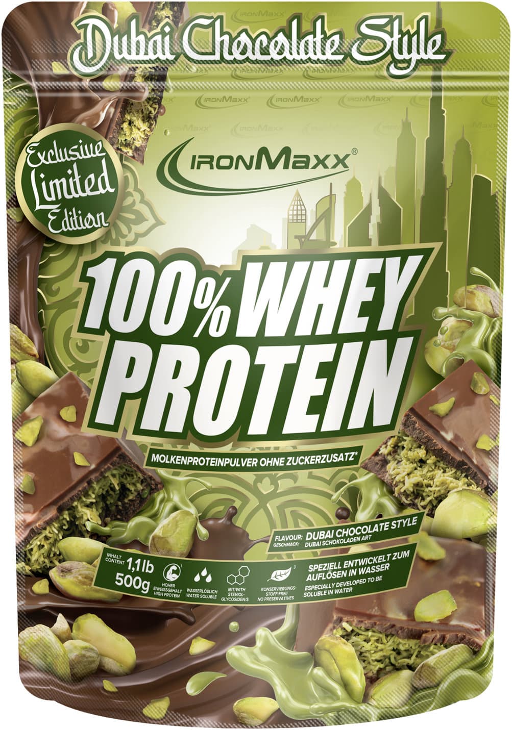 IronMaxx® Whey Protein Dubai Chocolate Style