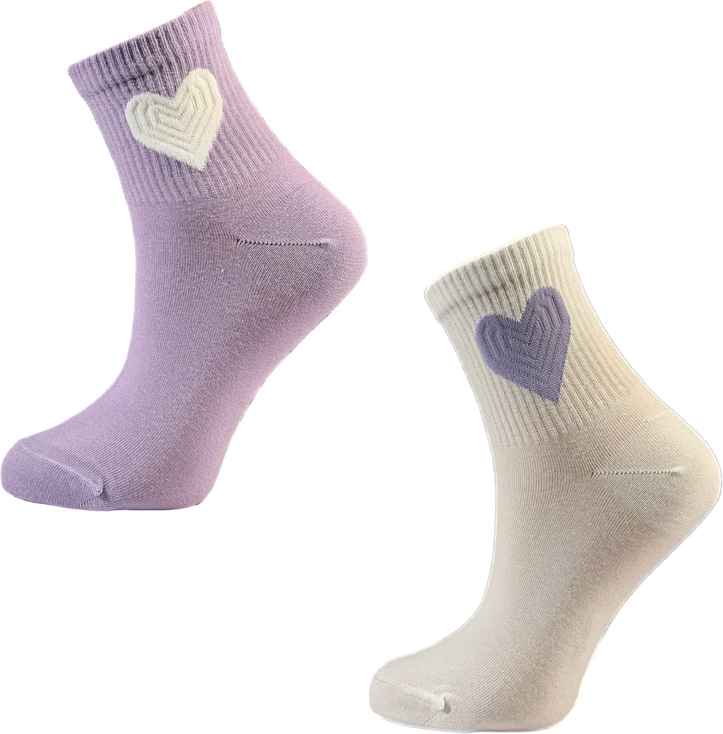 Damen Kurzsocken Herz 2er Pack