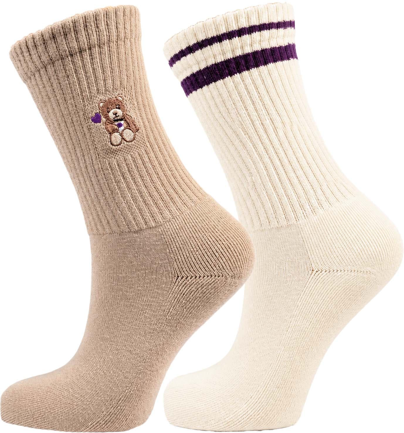 Damen Tennissocken Bärchen 2er Pack