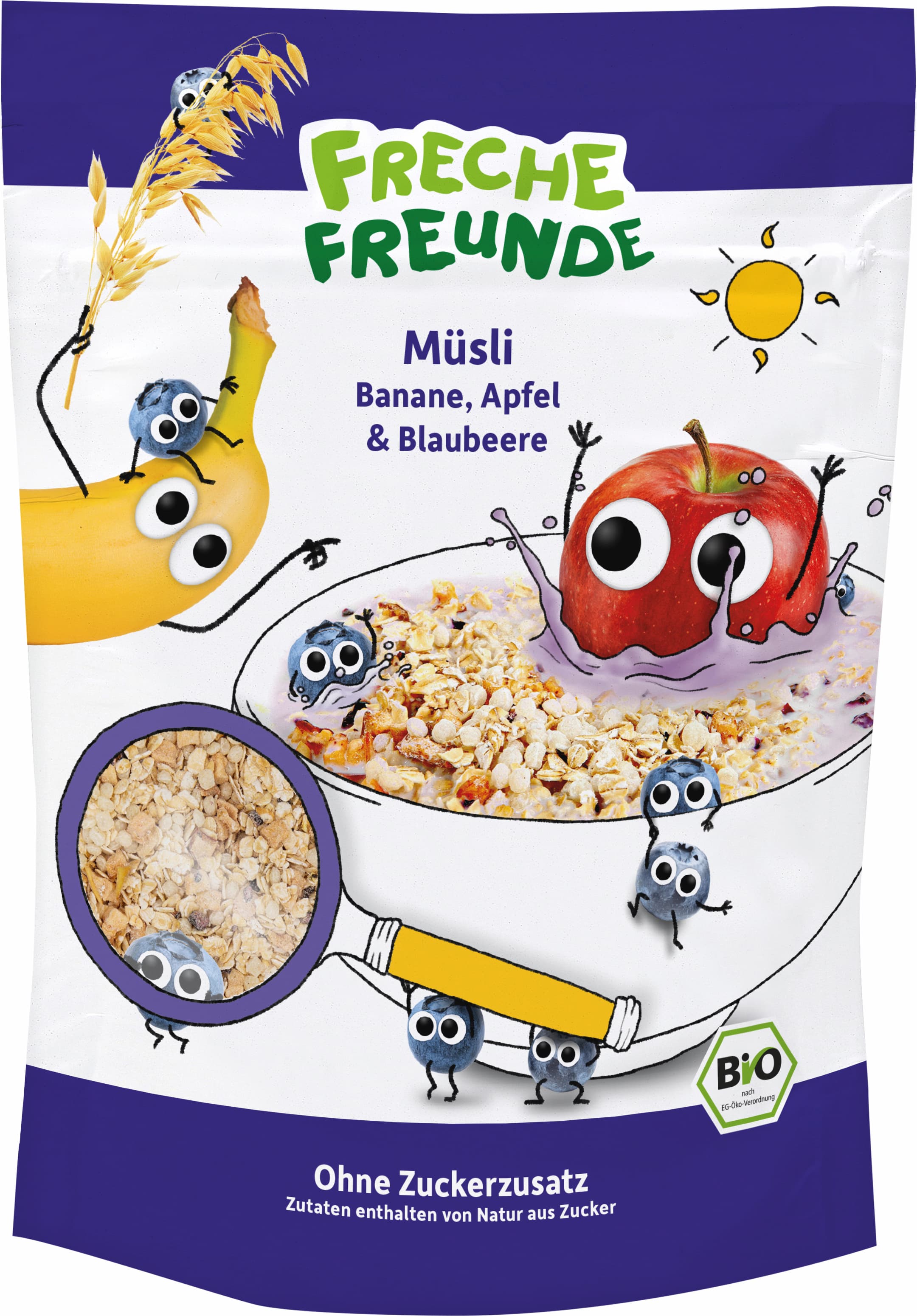 Freche Freunde Bio Freches Müsli Banane, Apfel & Blaubeere