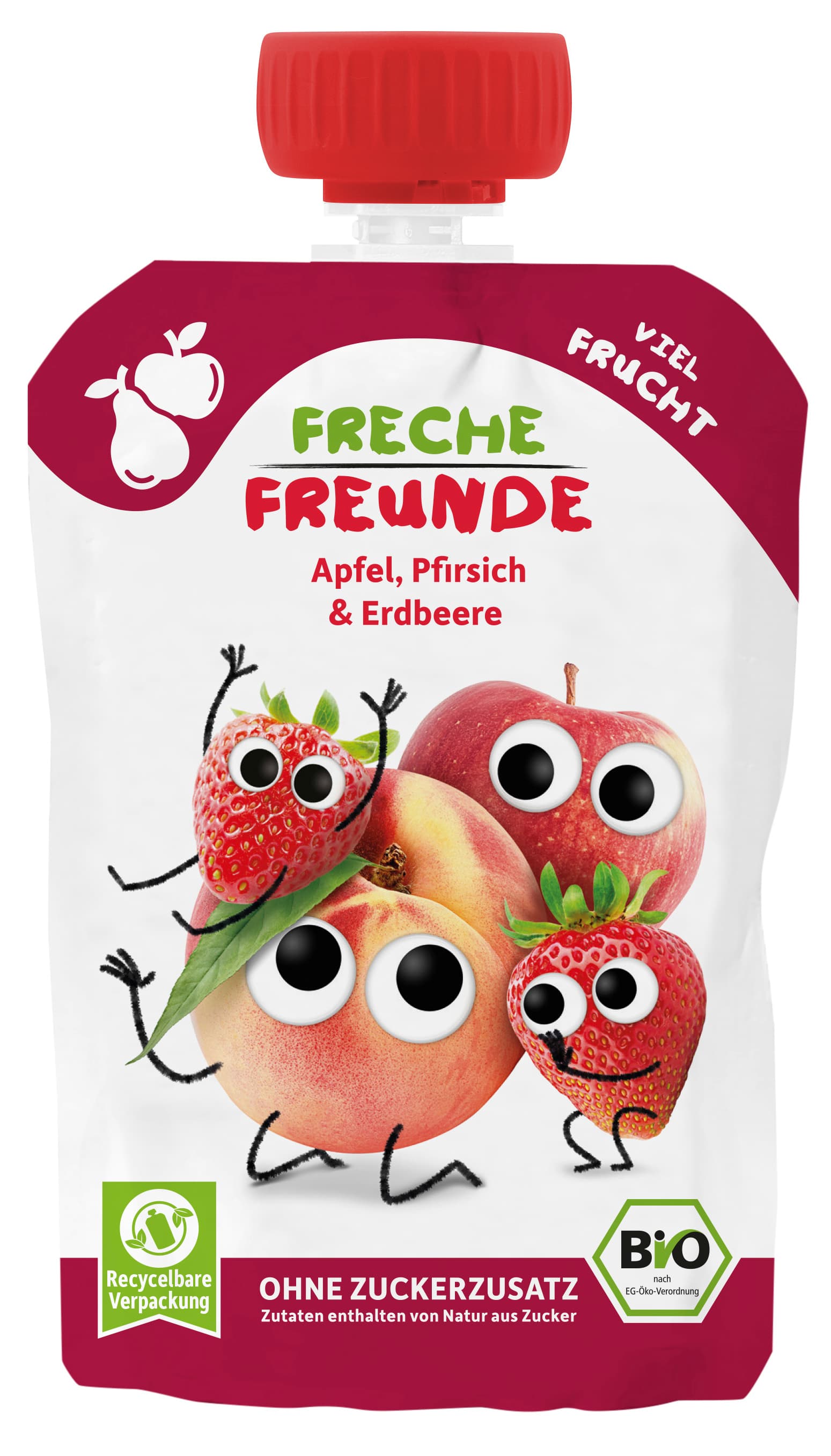 Freche Freunde Quetschie Apfel, Pfirsich & Erdbeere