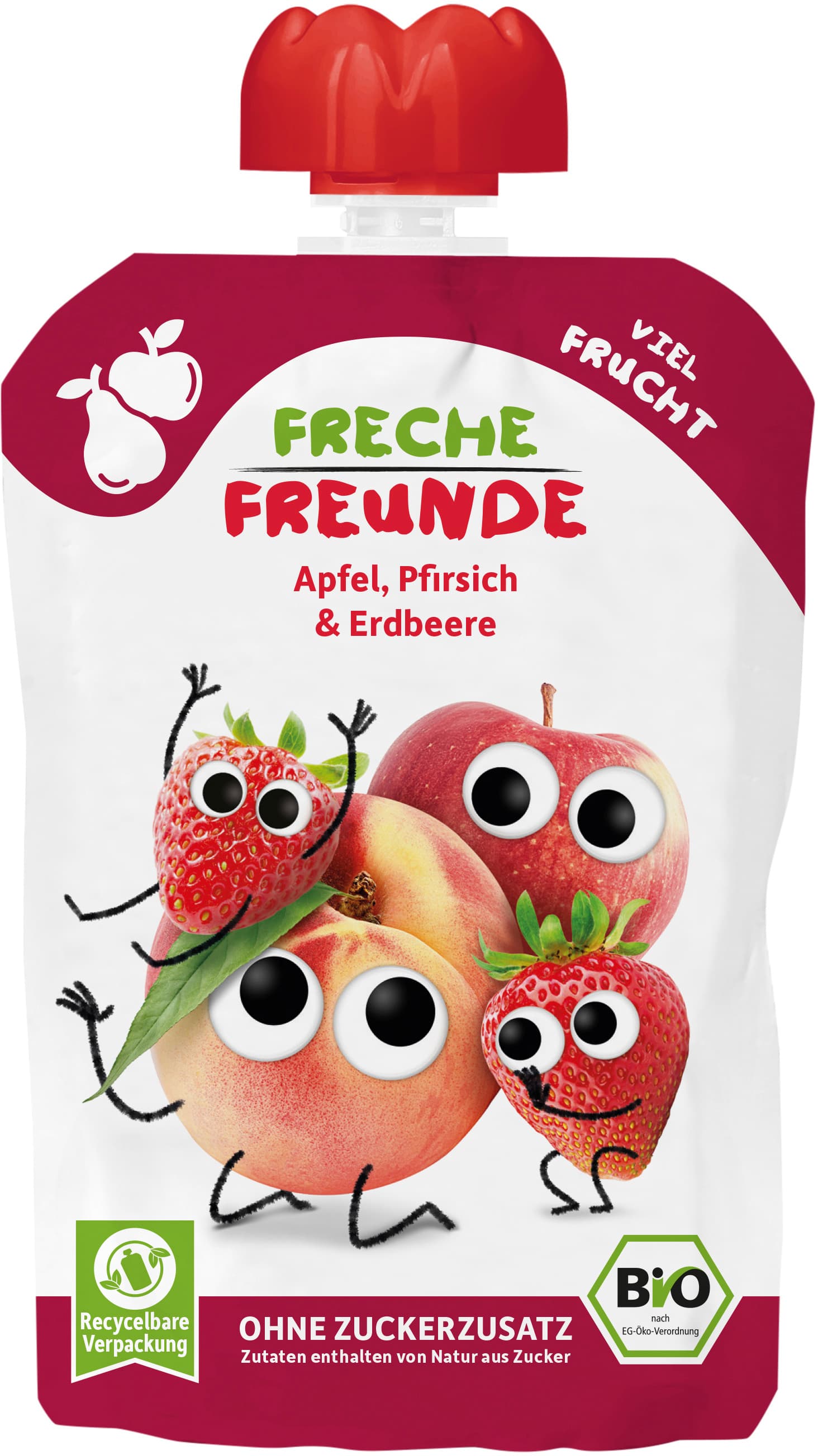 Freche Freunde Quetschie Apfel, Pfirsich & Erdbeere