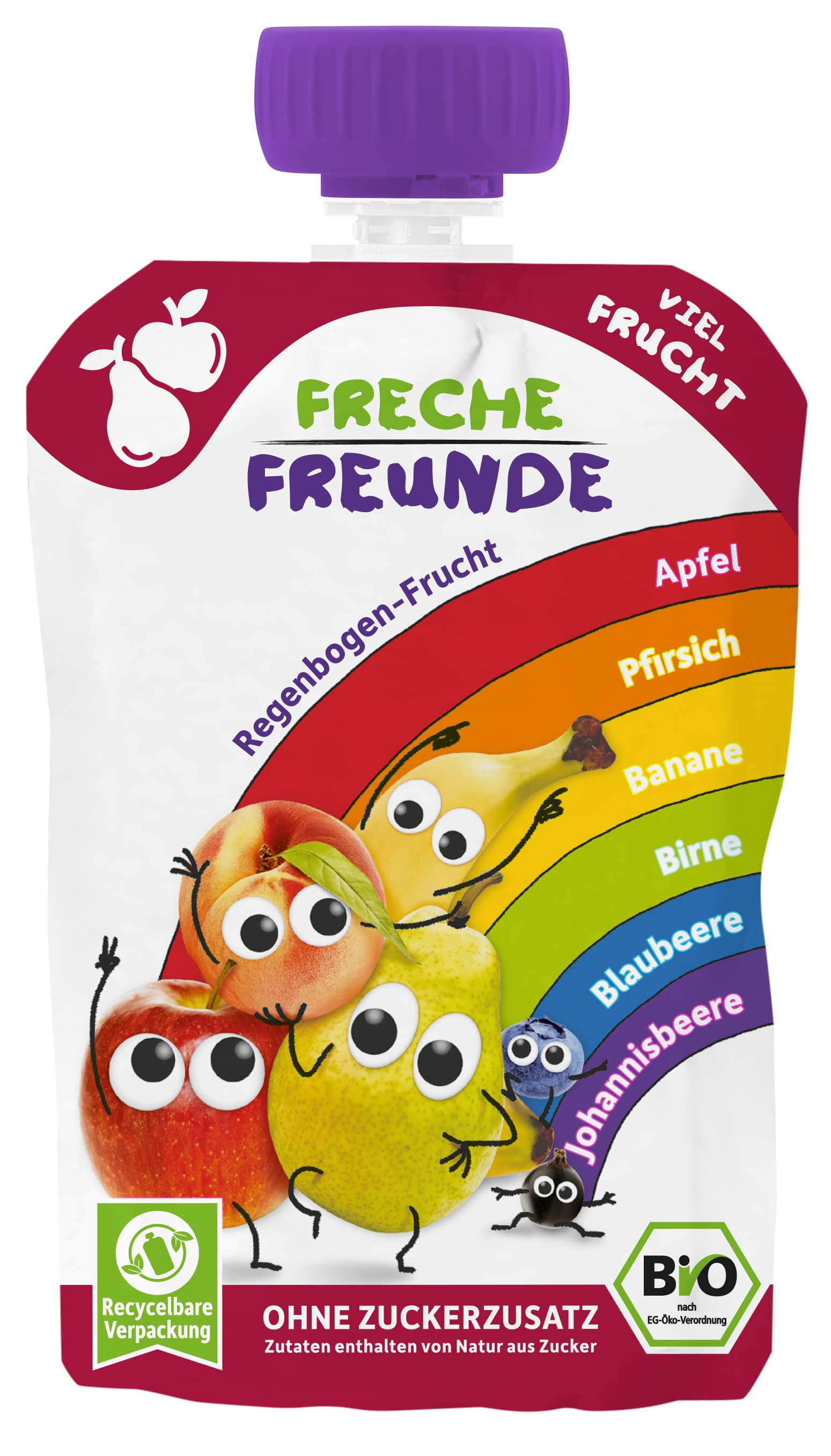 Freche Freunde Bio Quetschie Regenbogen