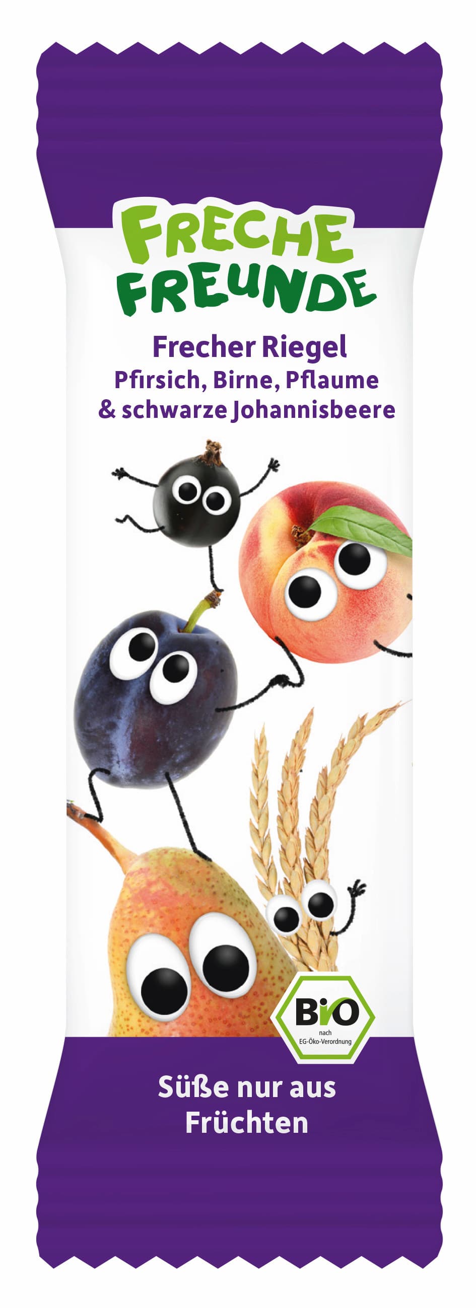 Freche Freunde Bio Riegel Pfirsich, Birne, Pflaume & Johannisbeere