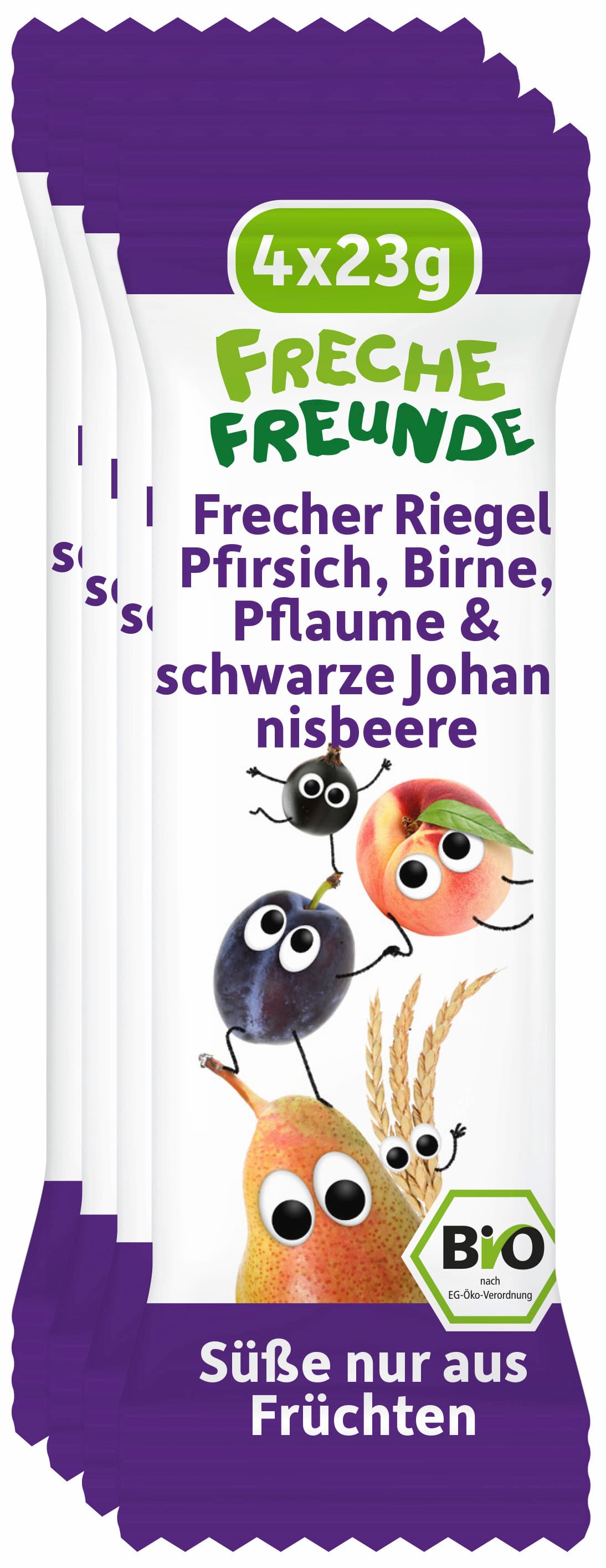 Freche Freunde Bio Riegel Pfirsich, Birne, Pflaume & Johannisbeere