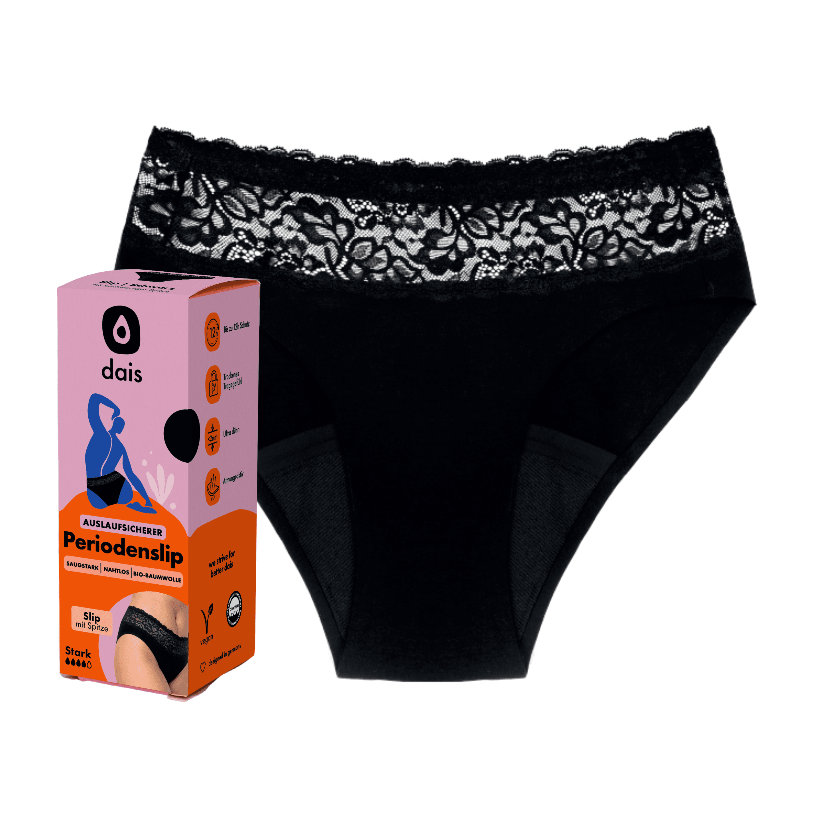 dais Periodenslip mit Spitze