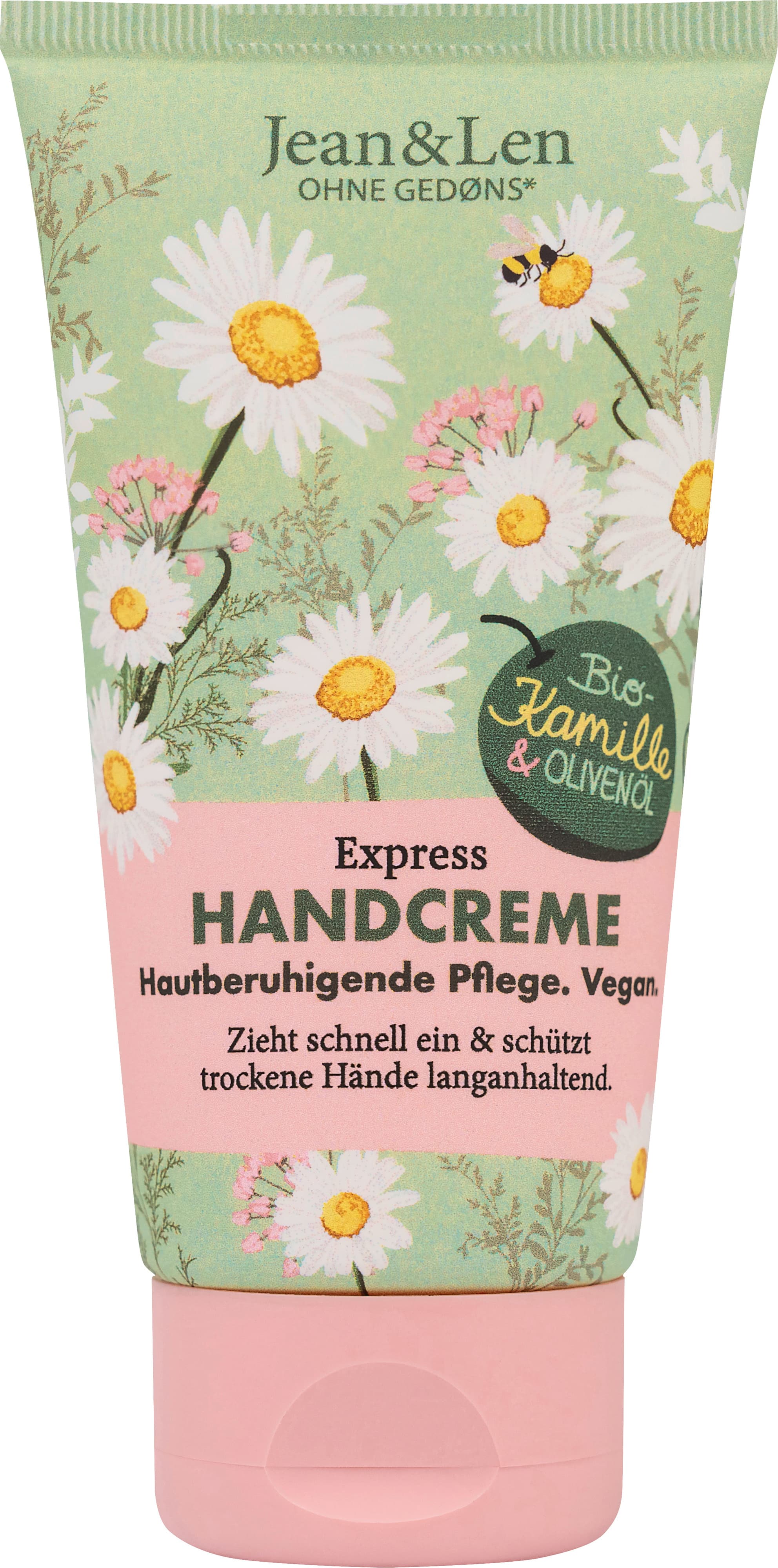 Crema de manos Jean&Len Express con manzanilla orgánica y aceite de oliva (vegana)