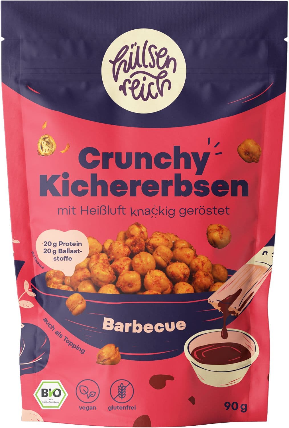 HÜLSENREICH Bio Crunchy Kichererbsen Barbecue