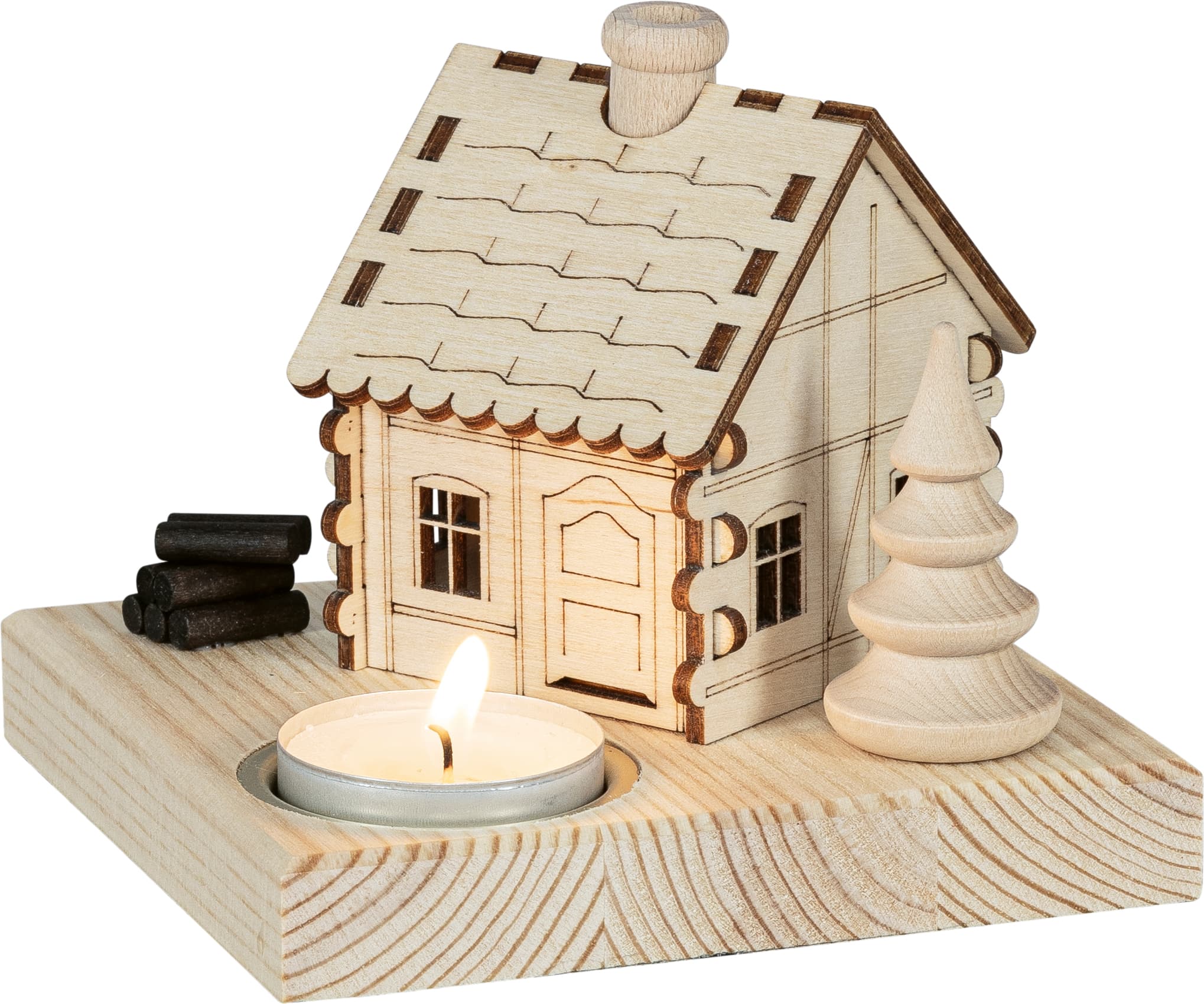 SAICO Räucherhaus mit Fachwerk für ein Teelicht